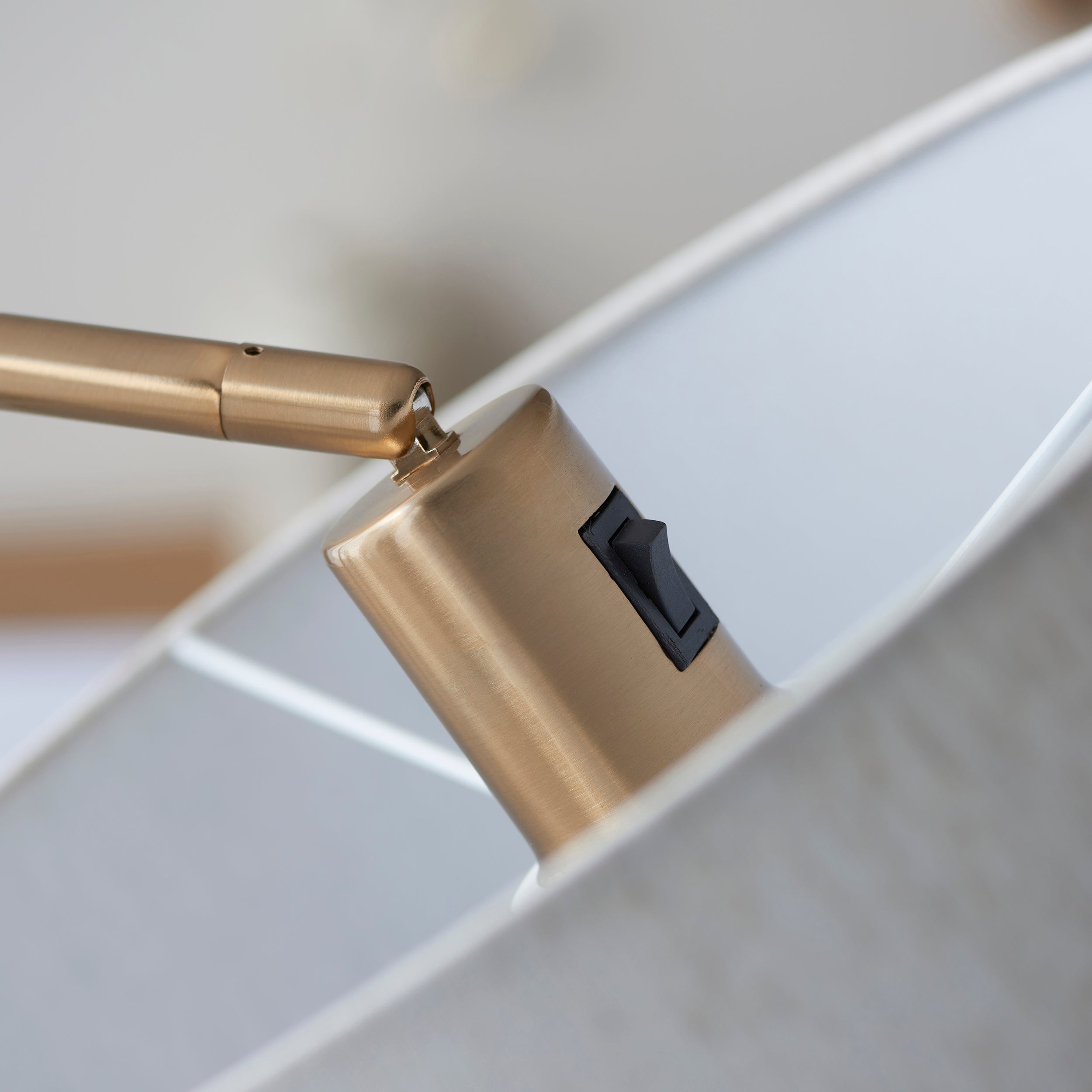 Clement Brass Floor Lamp With Natural Linen Shade