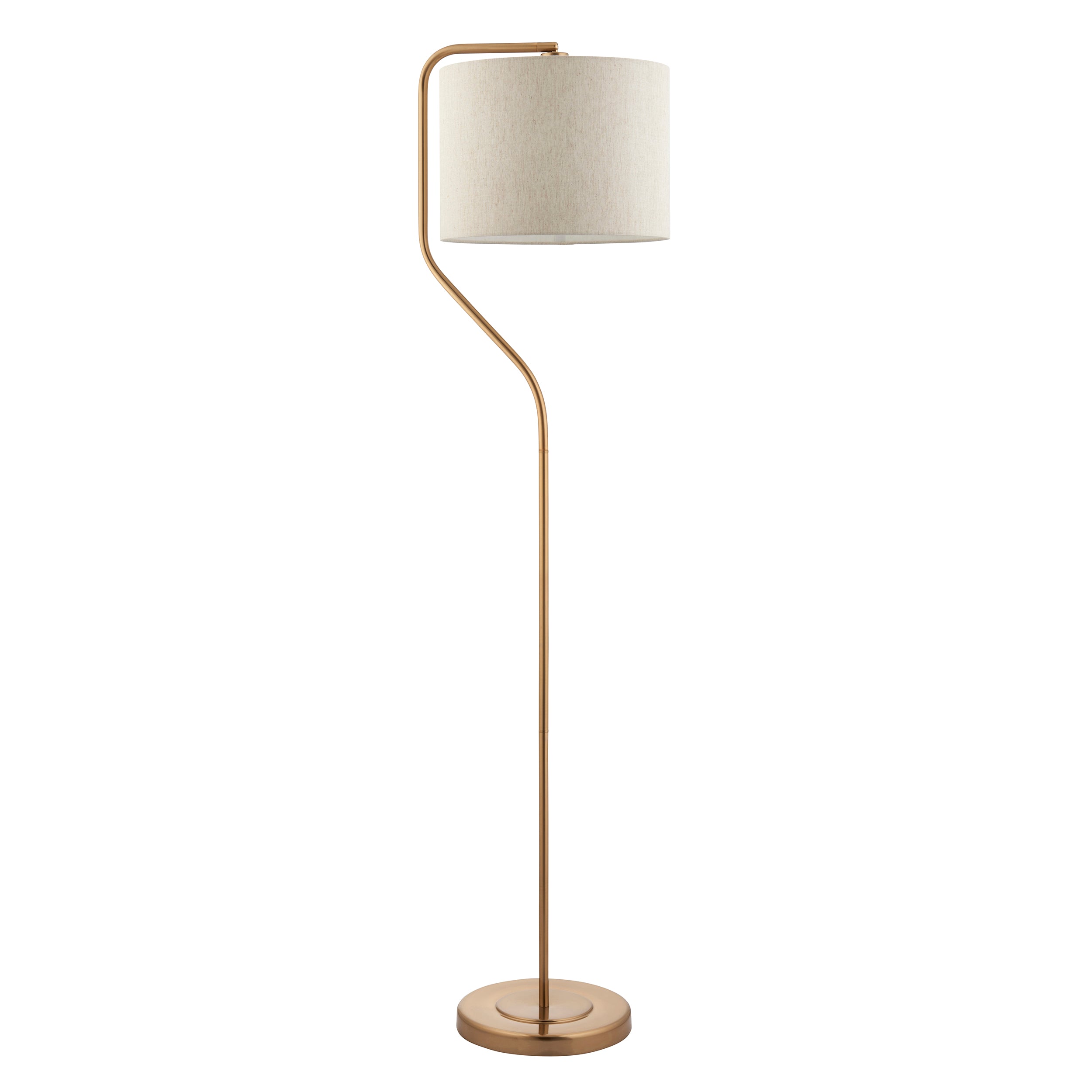 Clement Brass Floor Lamp With Natural Linen Shade