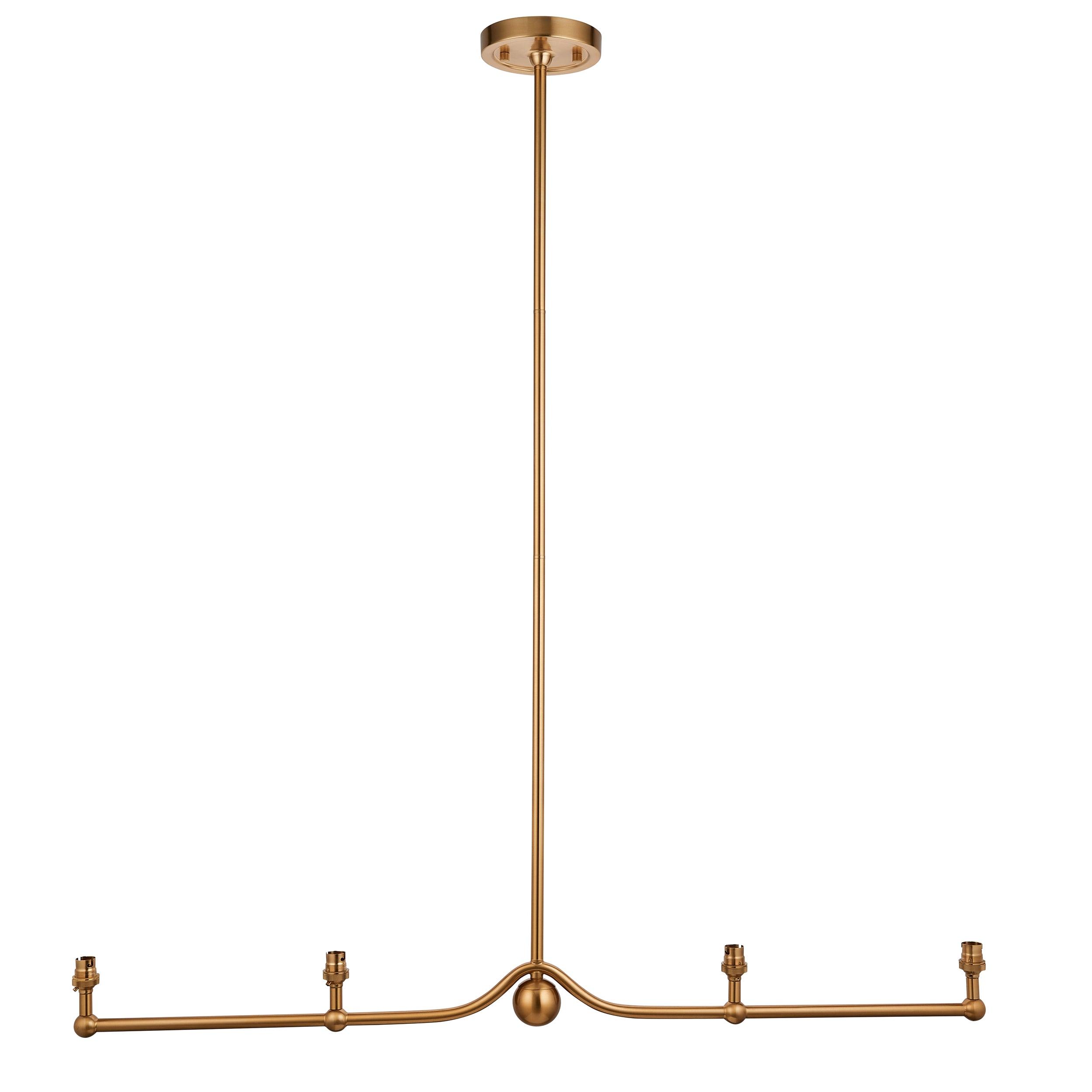 Santiago 4 Light Linear Brass Pendant Fitting