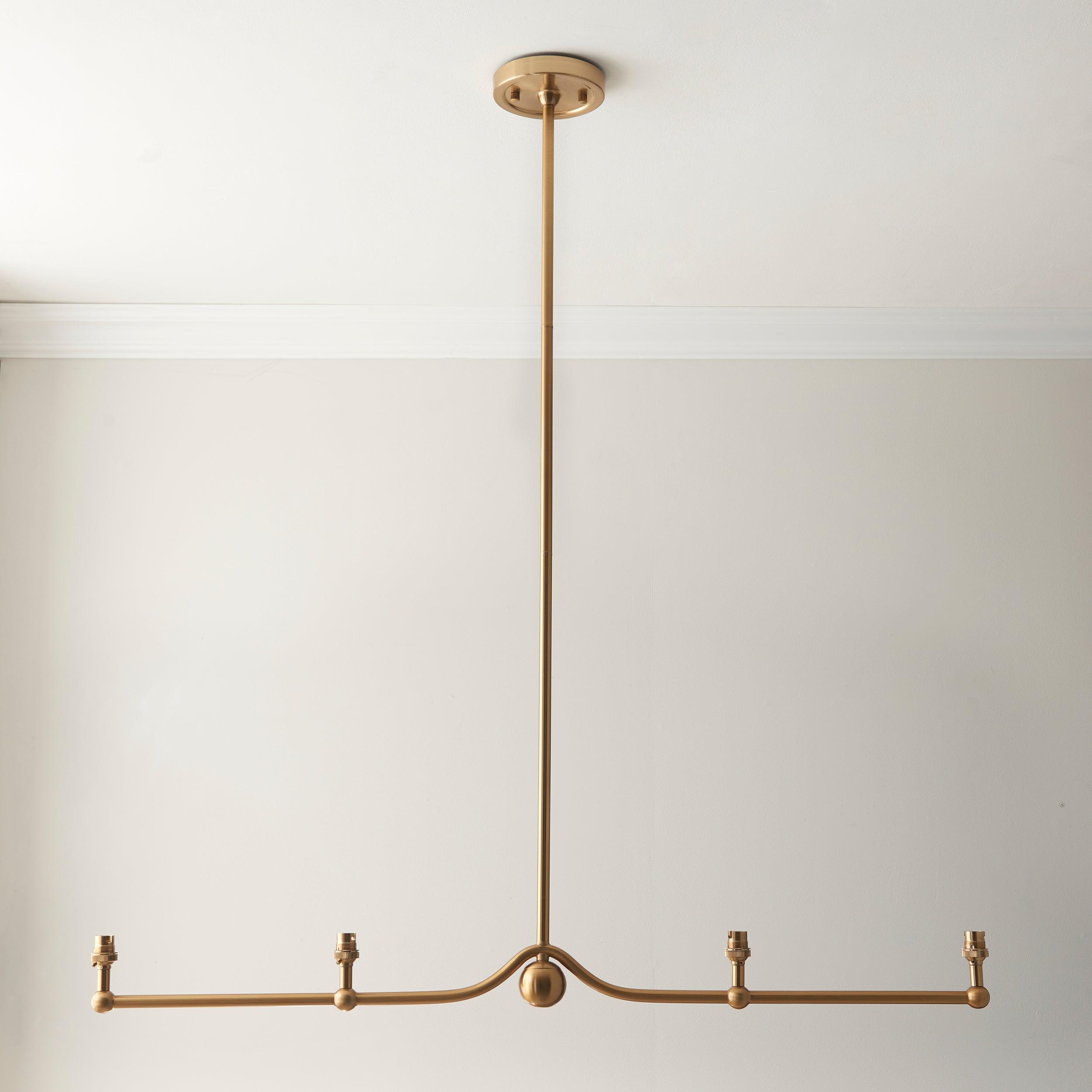 Santiago 4 Light Linear Brass Pendant Fitting