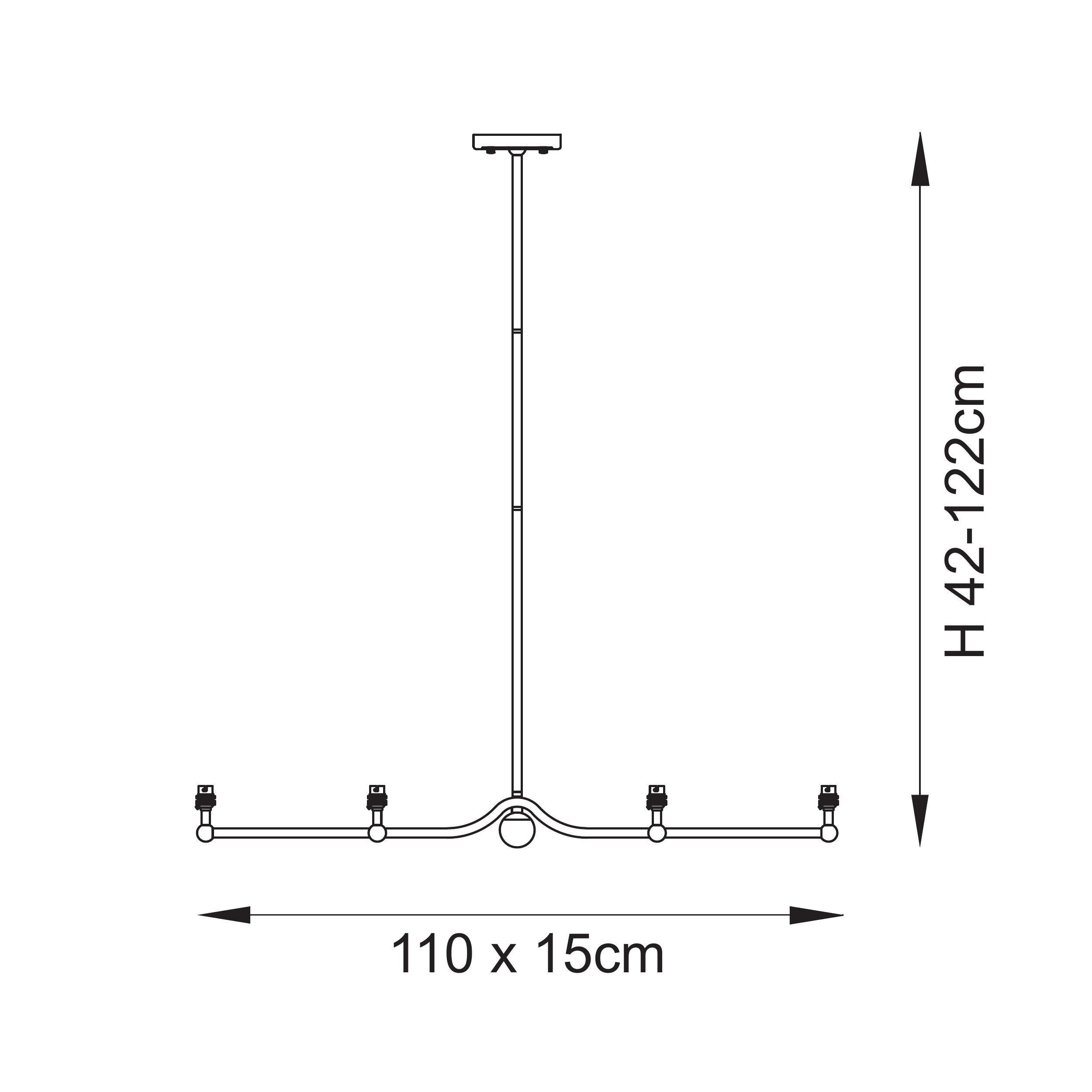 Santiago 4 Light Linear Brass Pendant Fitting