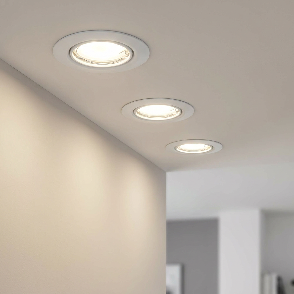 Eglo Peneto Set of 3 White Recessed Downlights - 8.7cm by Eglo Lighting — suits kitchens, living rooms & bedrooms