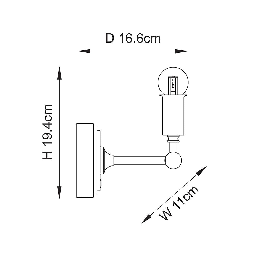 Burley Rechargeable Wall Light Fitting