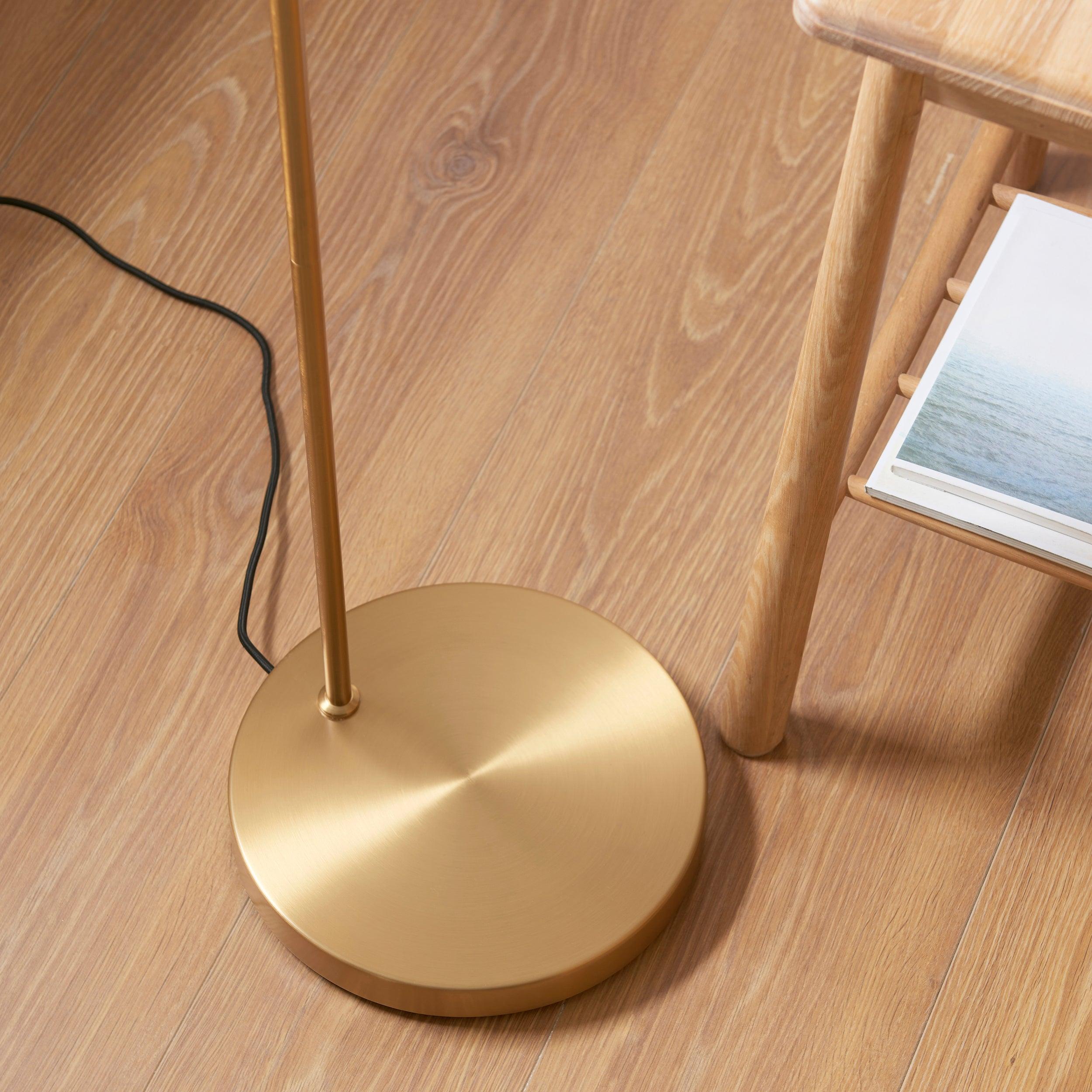 Carlson Brass Modern Floor Lamp - Natural Shade-OPEN-BOX-50-040626