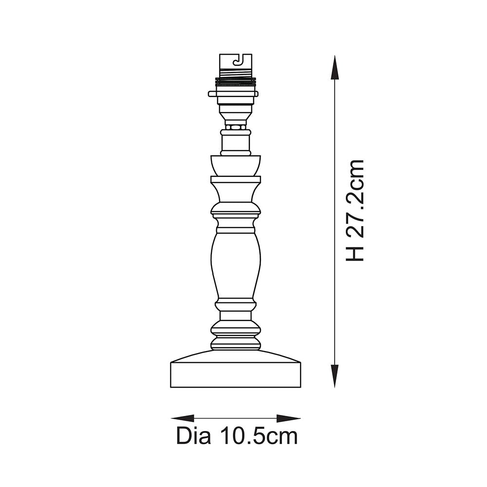 Hidcote Wooden Table Lamp Base — close-up detail