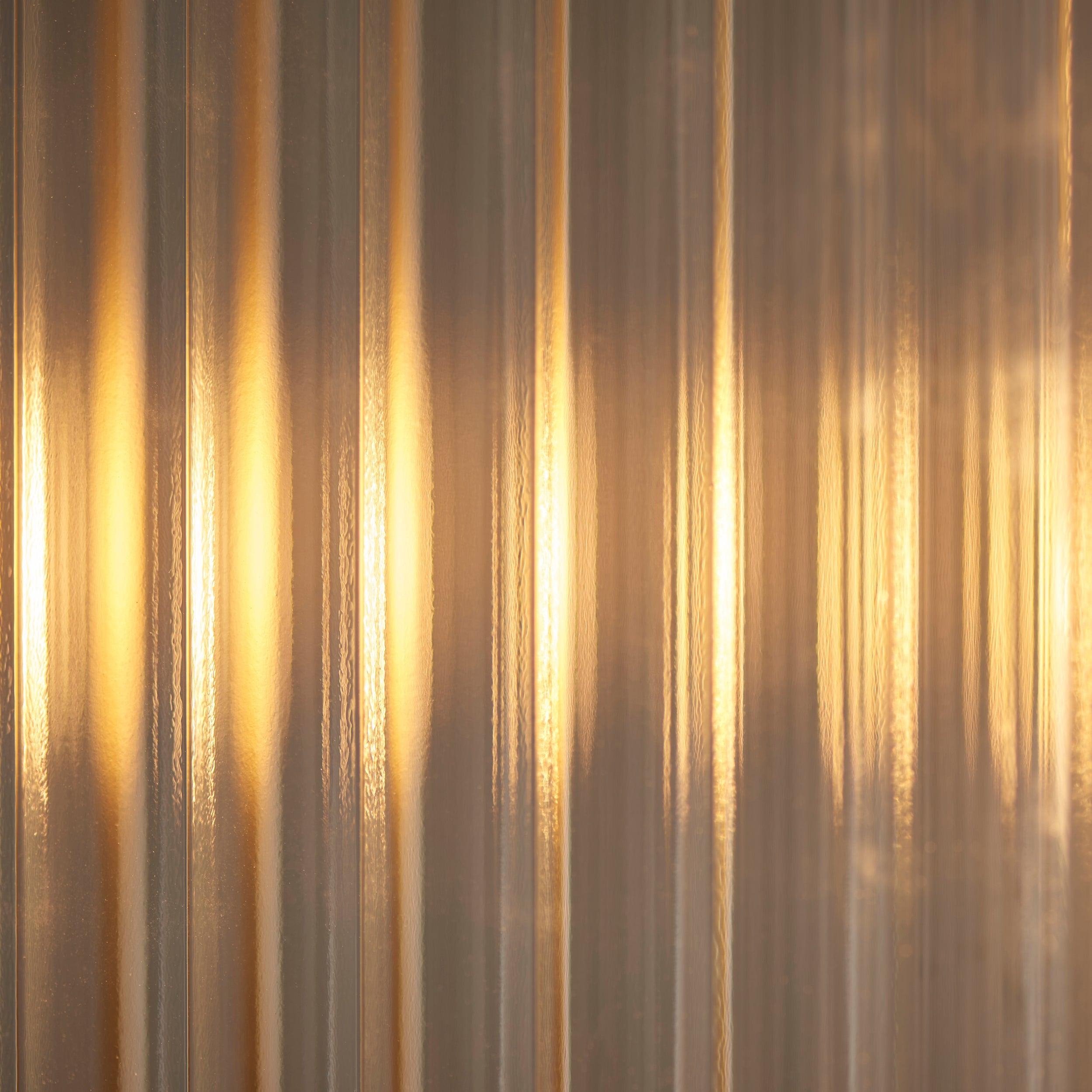Ridgeton 4 Light Antique Brass & Ribbed Shade Glass Linear Pendant-OPEN-BOX-040626