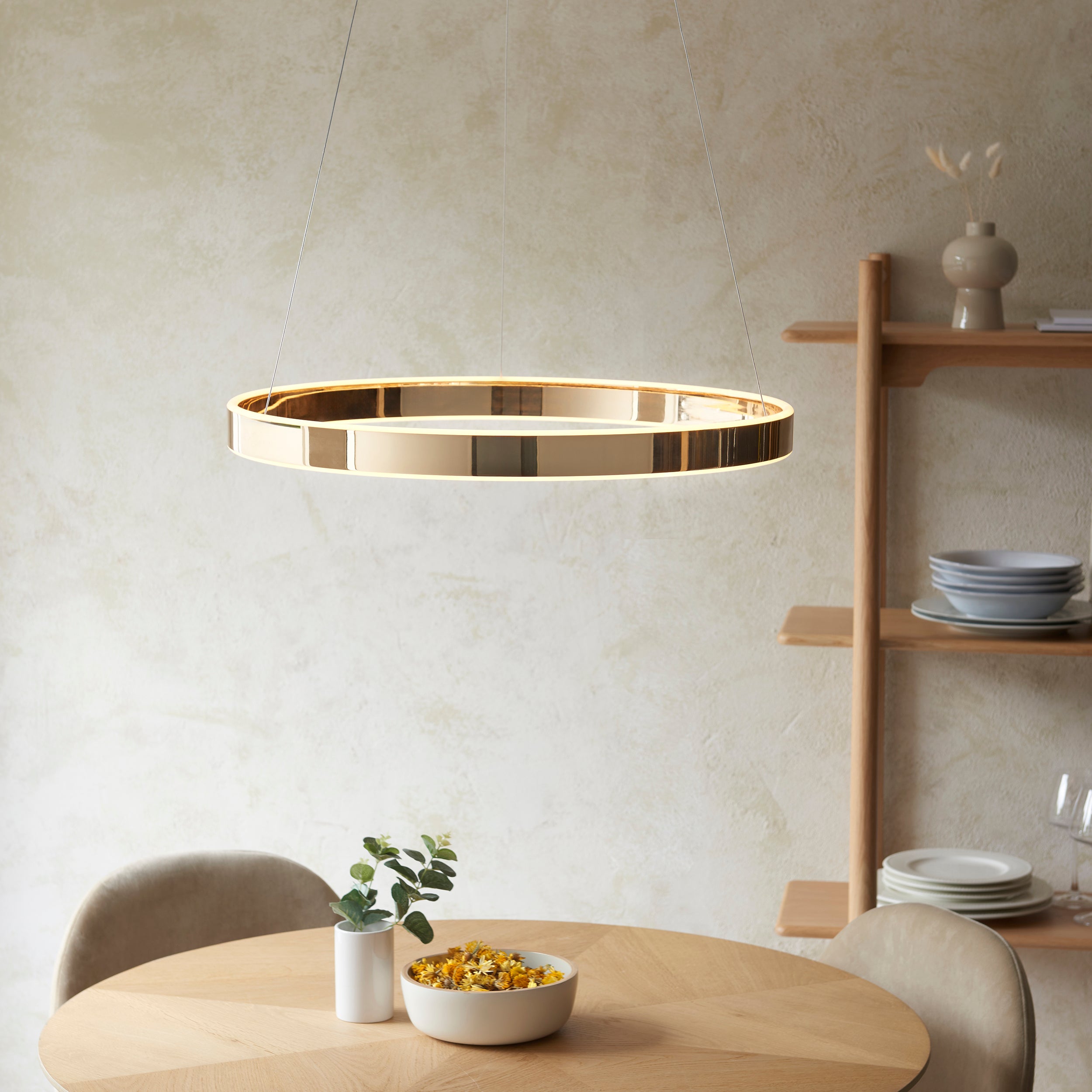 Endon Gen Ring LED Gold & Frosted Diffuser Ceiling Pendant