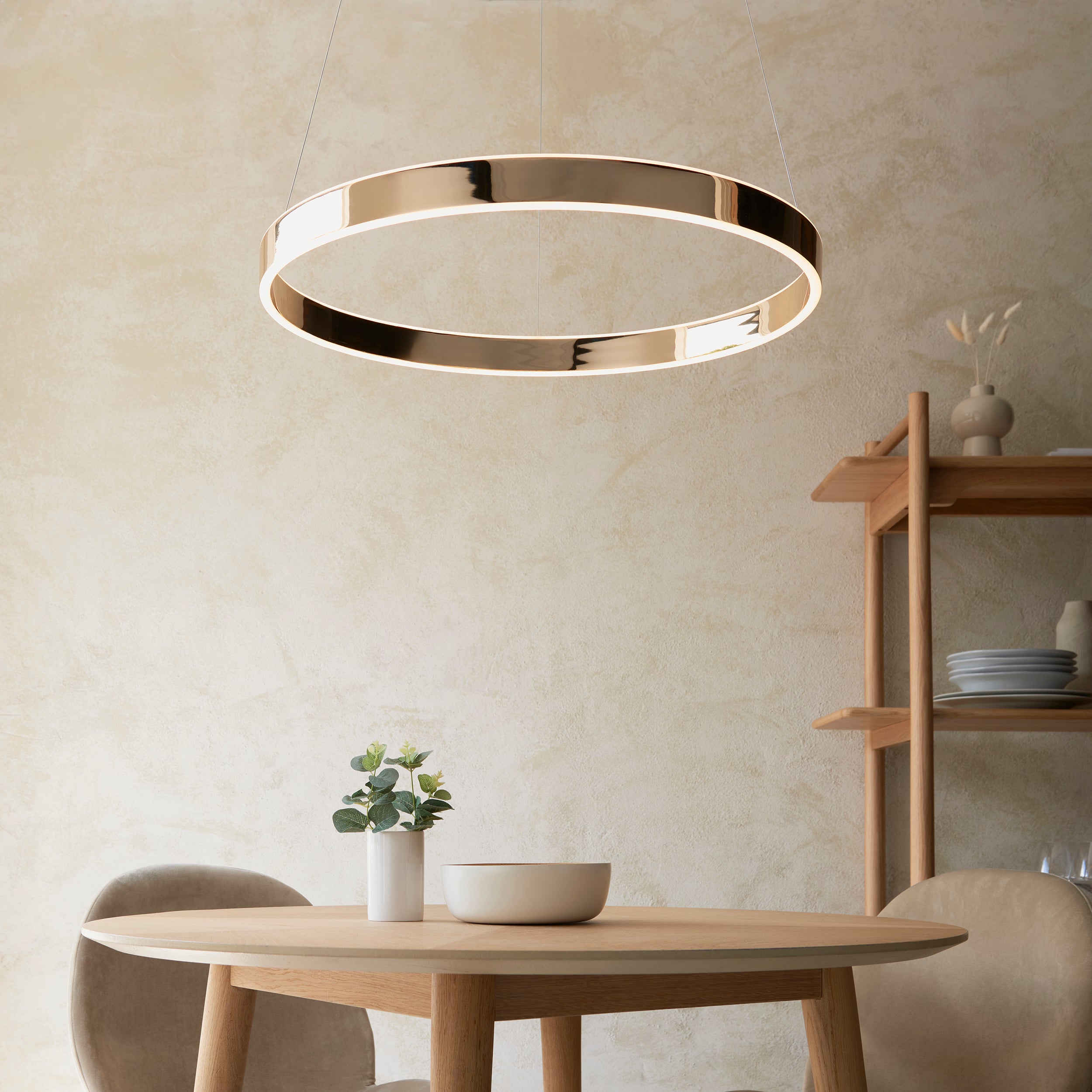Endon Gen Ring LED Gold & Frosted Diffuser Ceiling Pendant