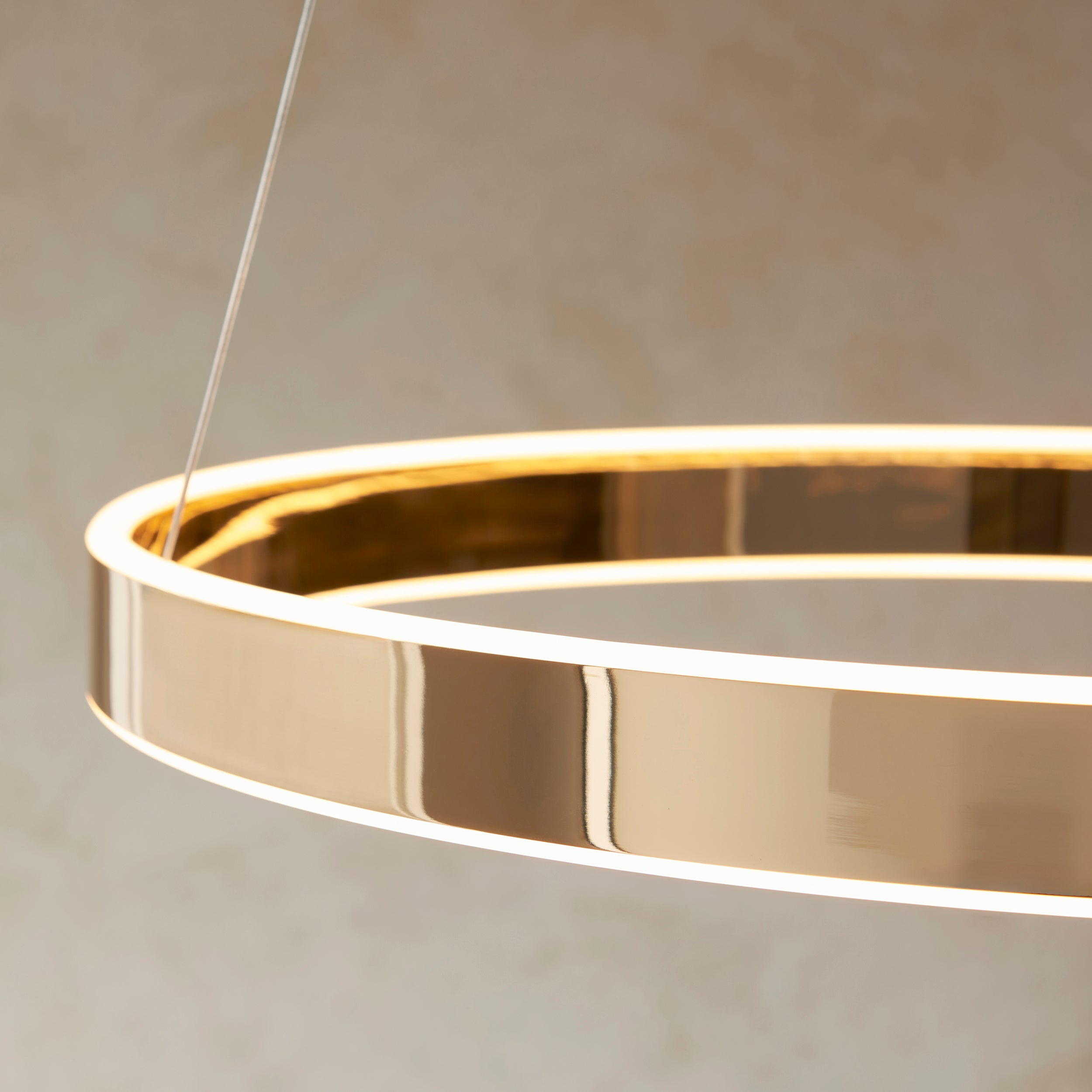 Endon Gen Ring LED Gold & Frosted Diffuser Ceiling Pendant