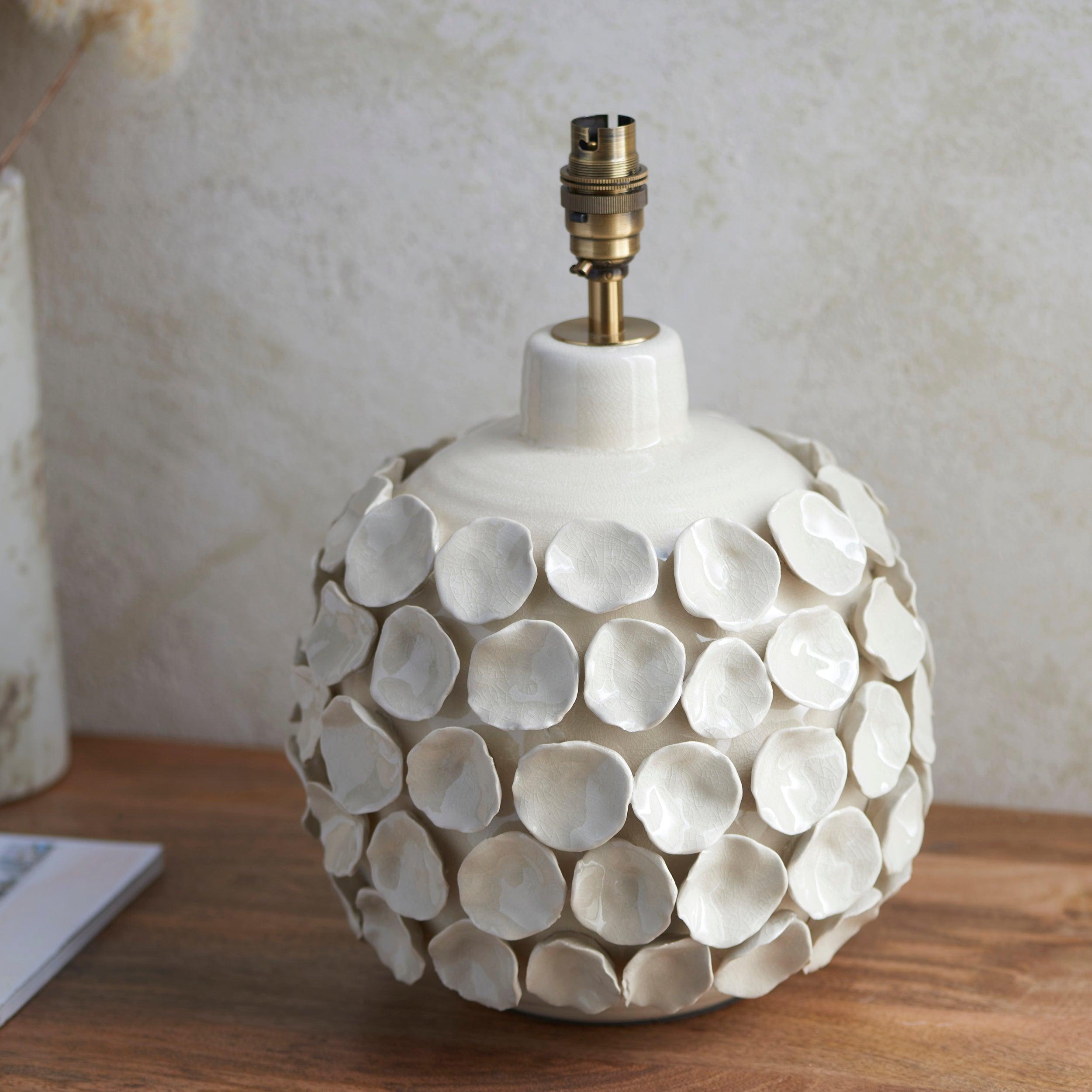Borello White Ceramic Table Lamp Base