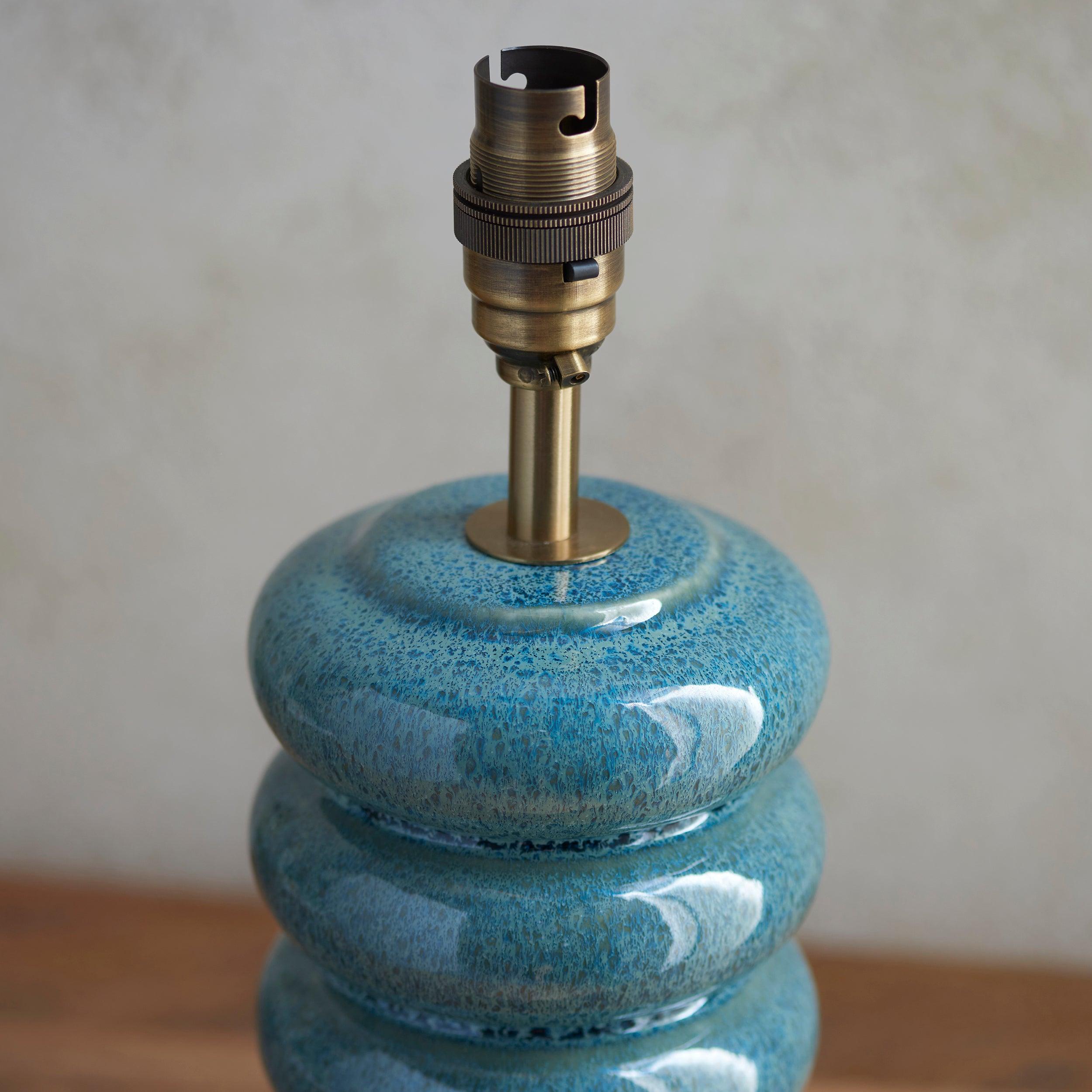 Squash Blue Ceramic Table Lamp Base