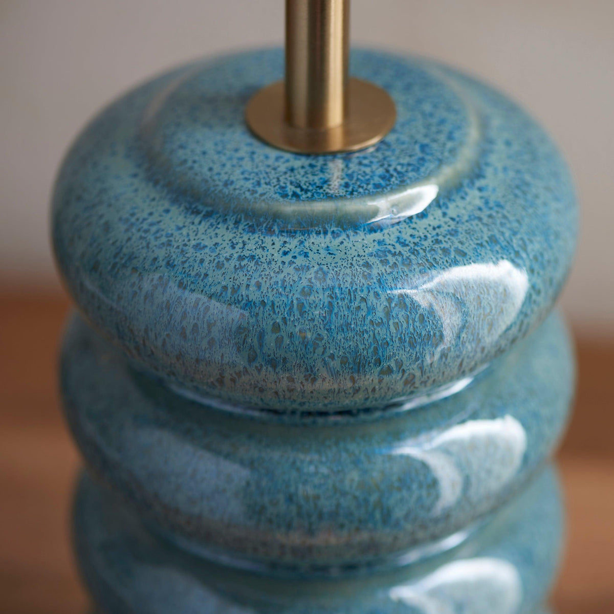 Squash Blue Ceramic Table Lamp Base-OB-180926