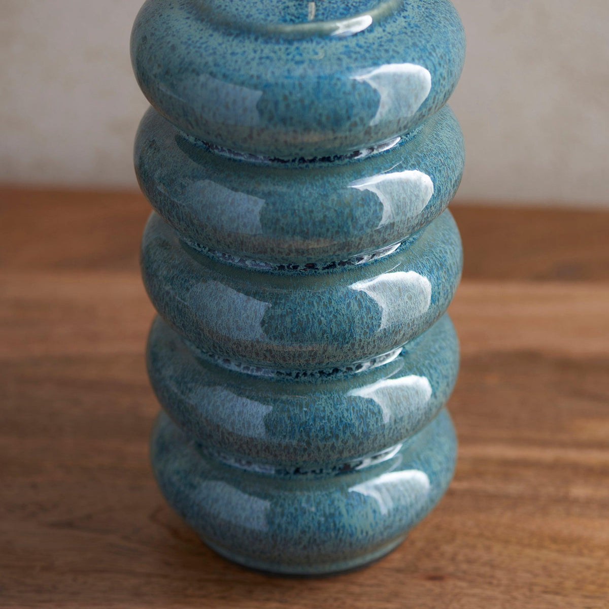 Squash Blue Ceramic Table Lamp Base-OB-180926