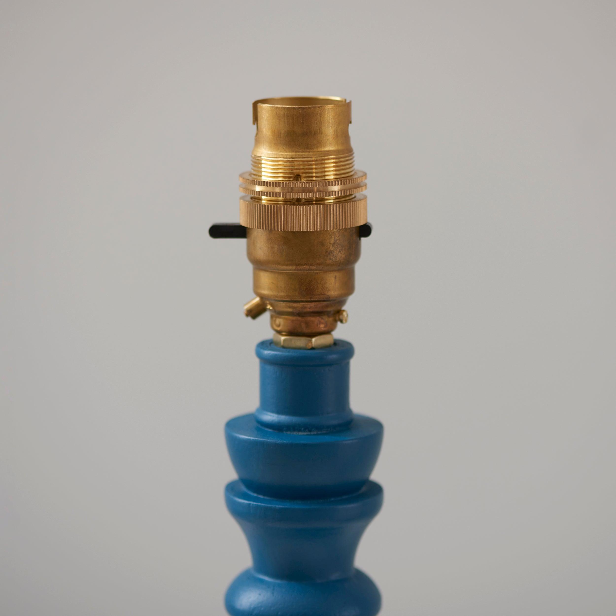 Bibury Blue Wooden Table Lamp Base