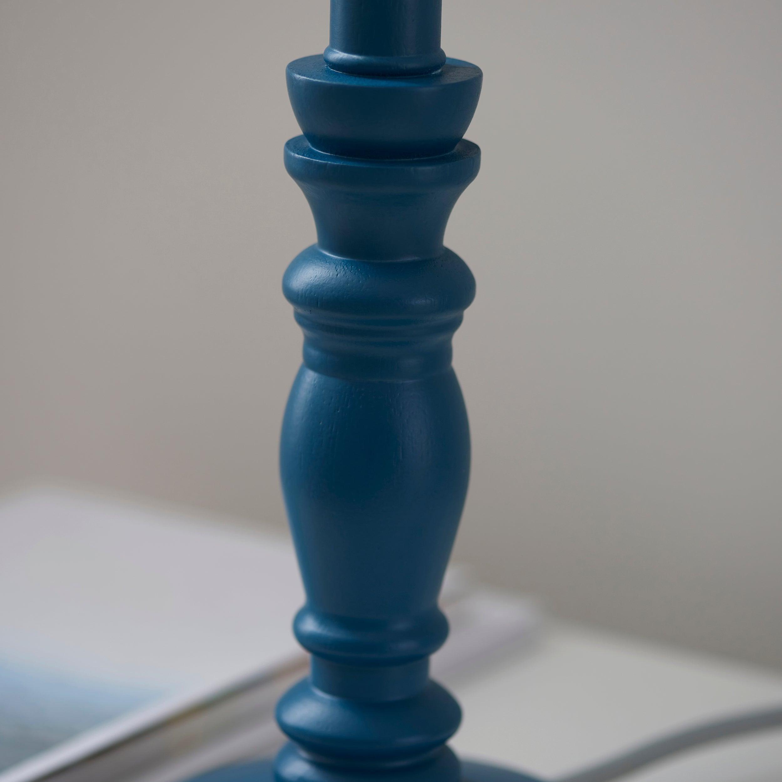 Bibury Blue Wooden Table Lamp Base