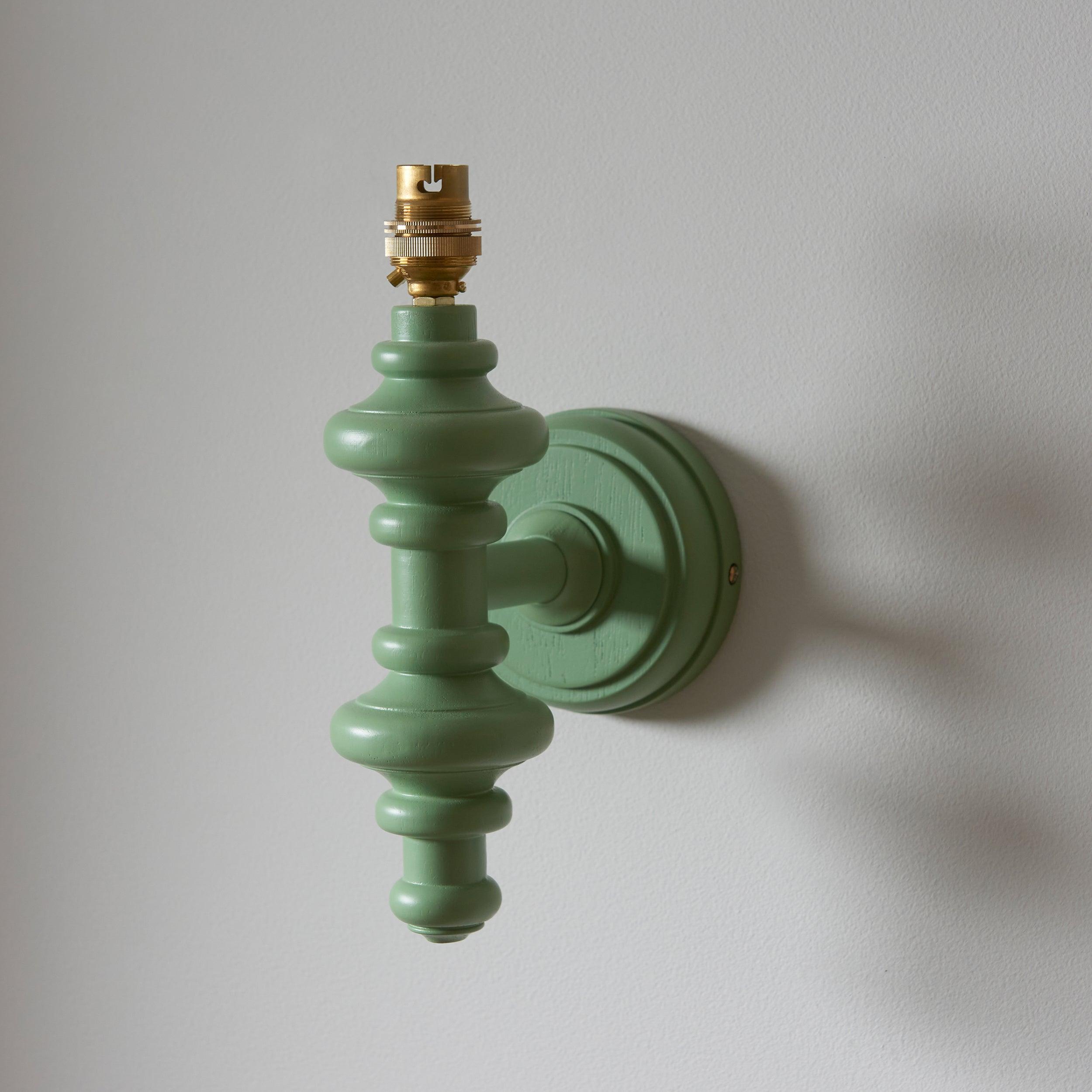 Carnaby Green Wooden Wall Light Fitting