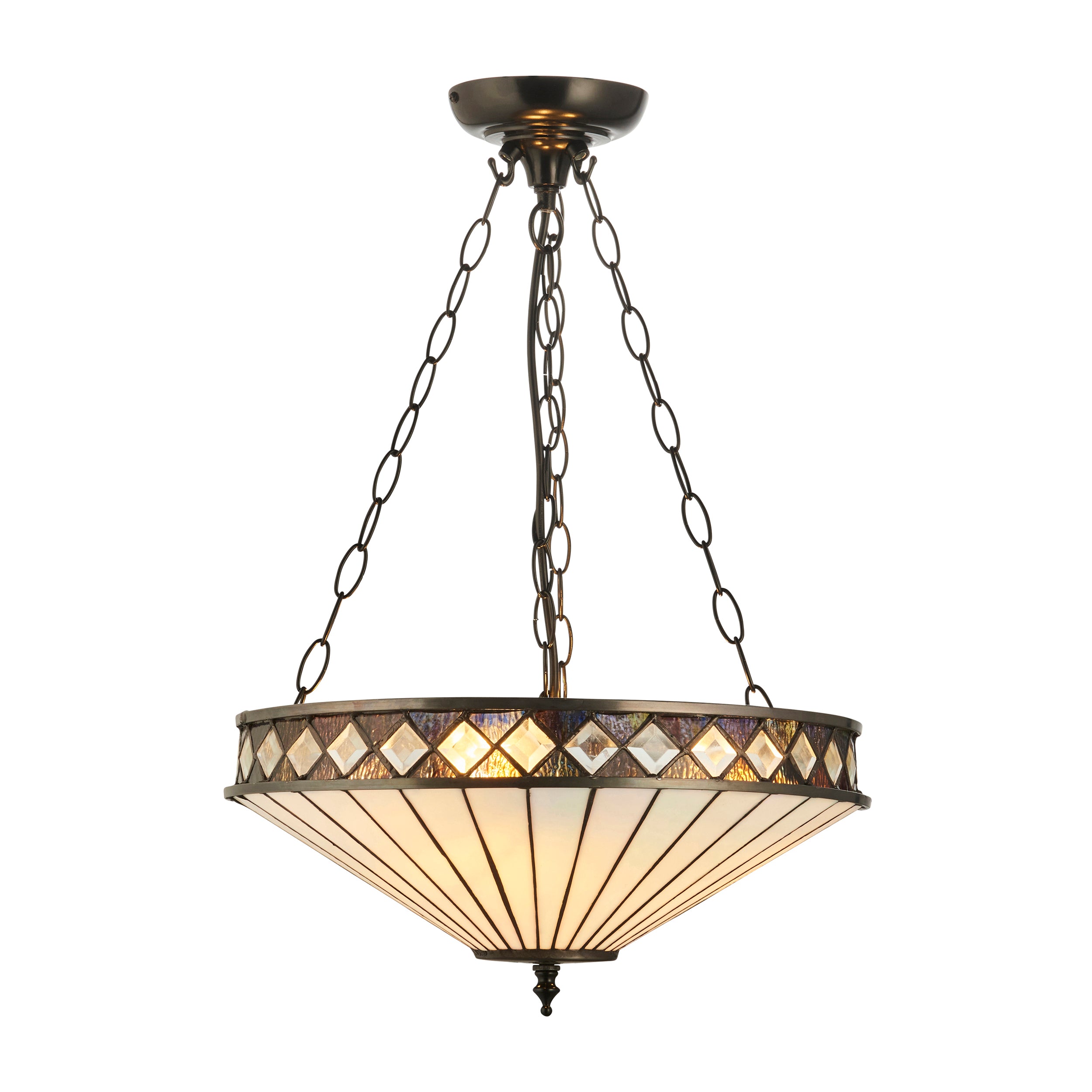 Fargo Medium Inverted Tiffany Ceiling Light (adjustable)