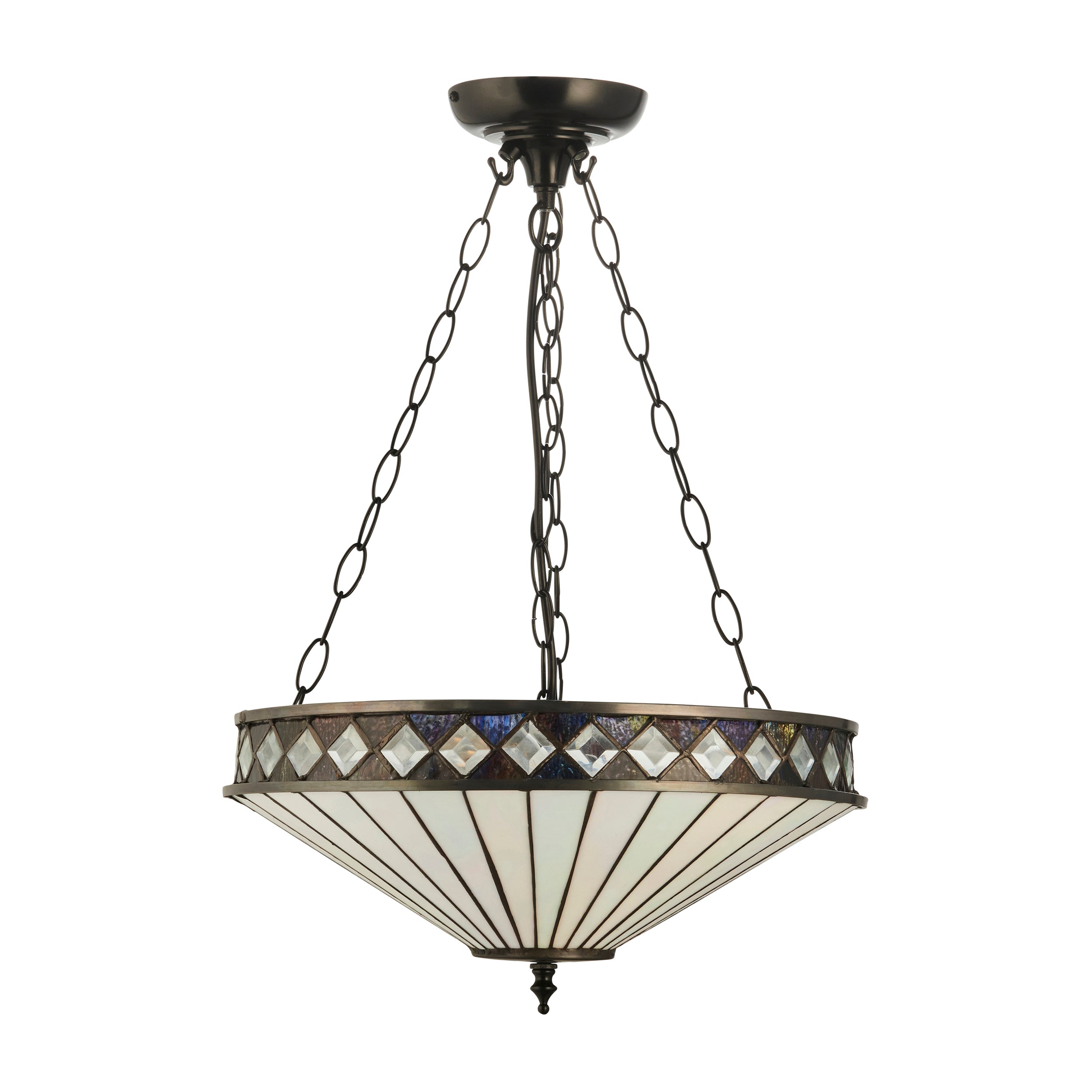Fargo Medium Inverted Tiffany Ceiling Light (adjustable)