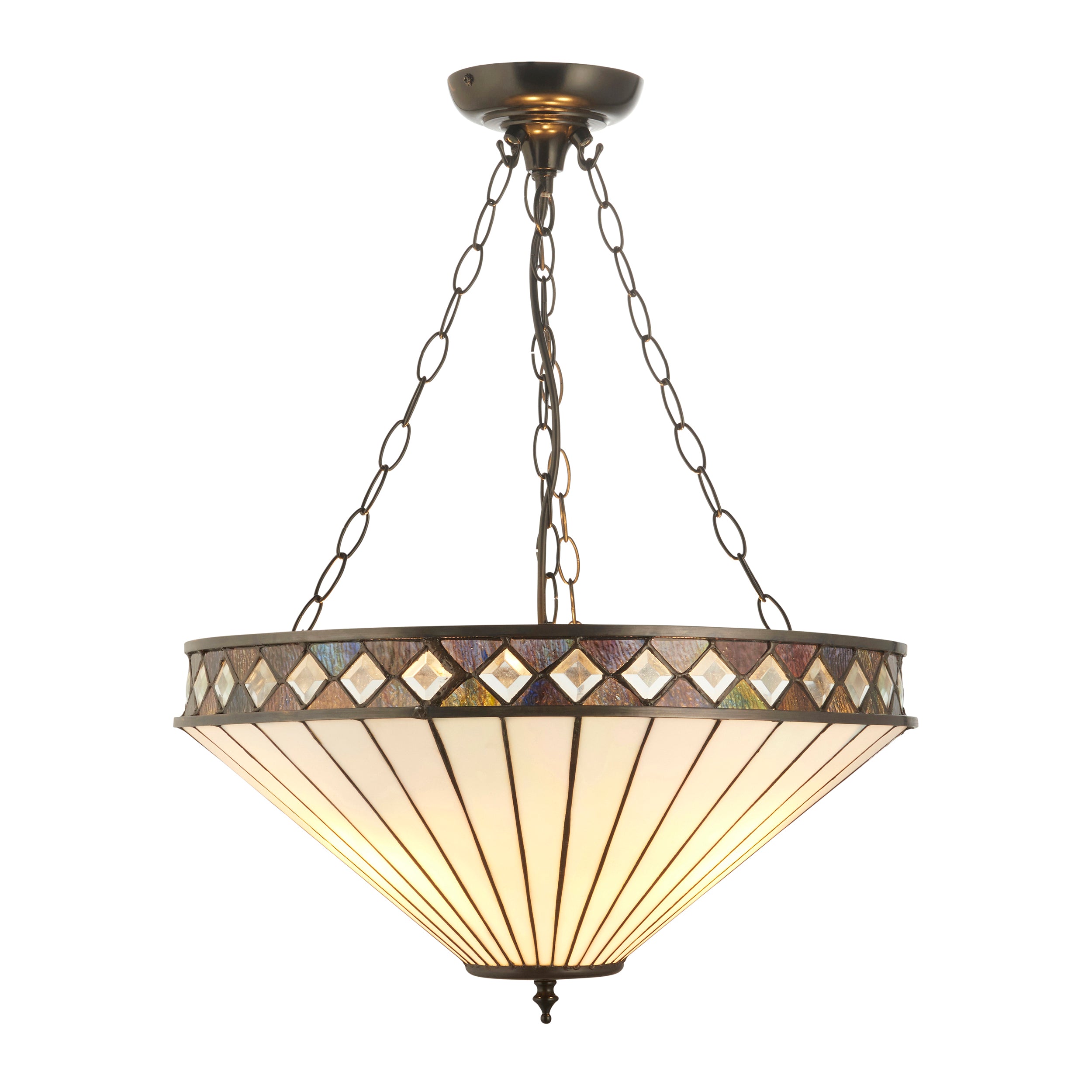 Fargo Large Inverted Tiffany Ceiling Light (adjustable chain)