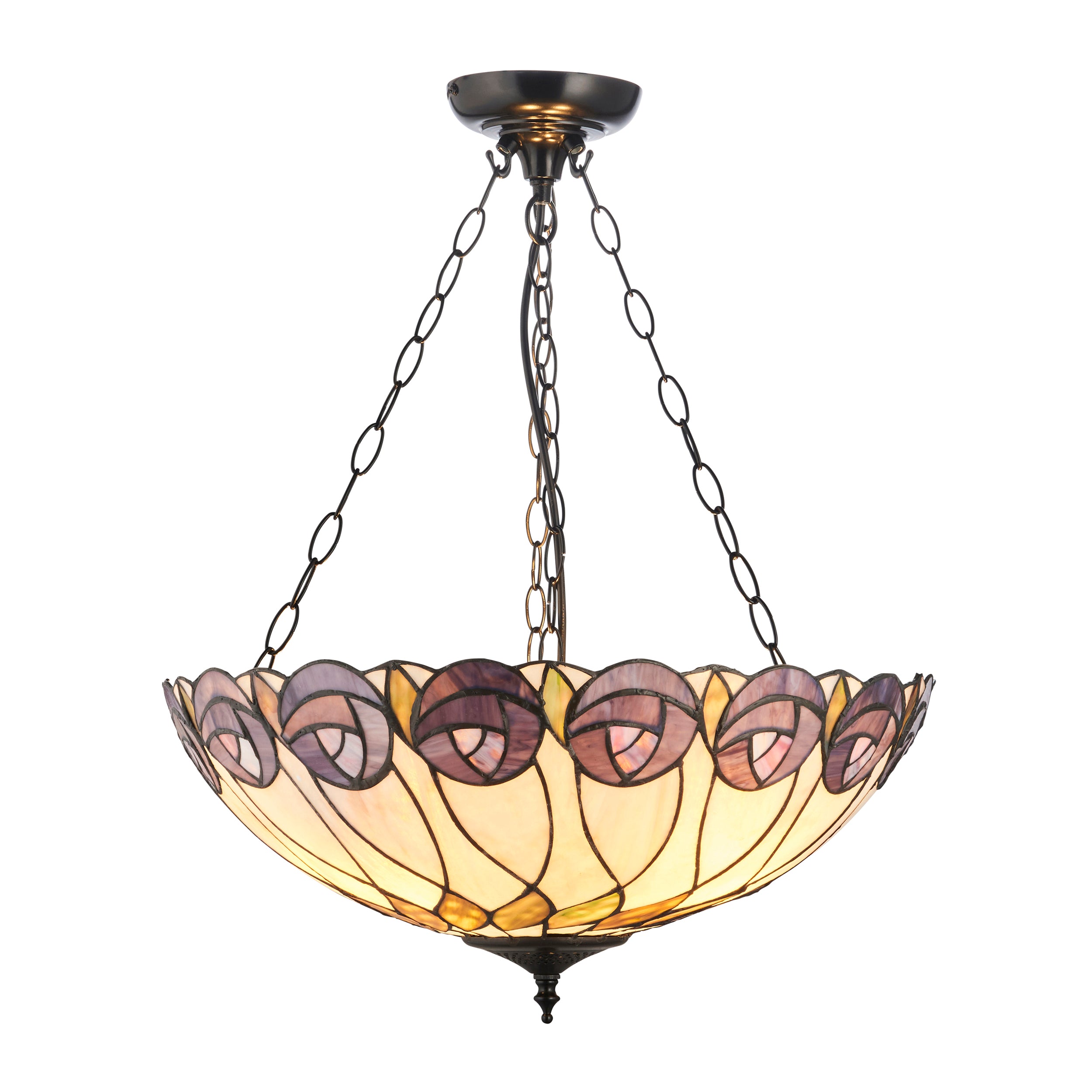 Hutchinson Large Inverted Tiffany Ceiling Light