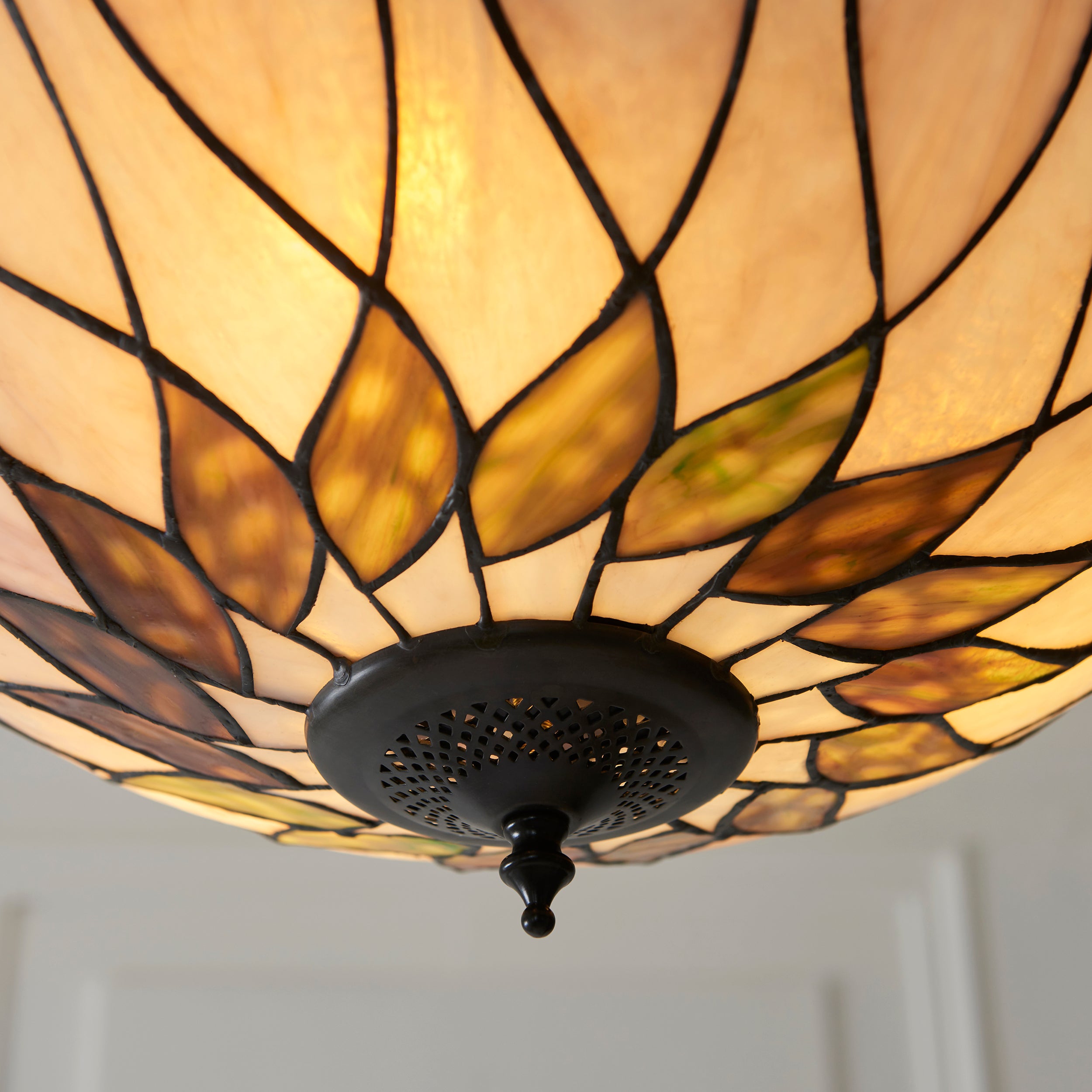 Hutchinson Large Inverted Tiffany Ceiling Light