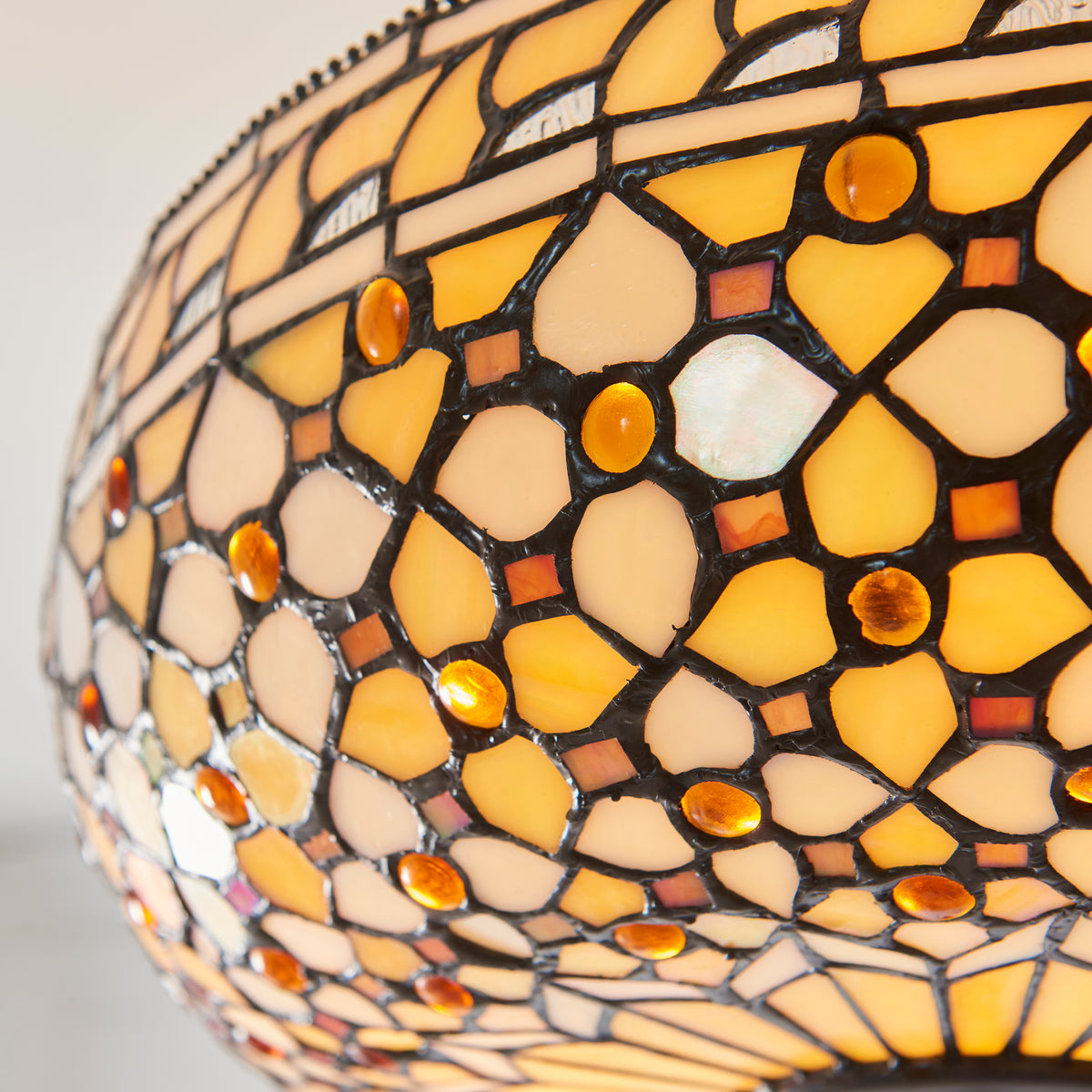 Mille Feux Large Inverted Tiffany Ceiling Light (adjustable) — additional angle
