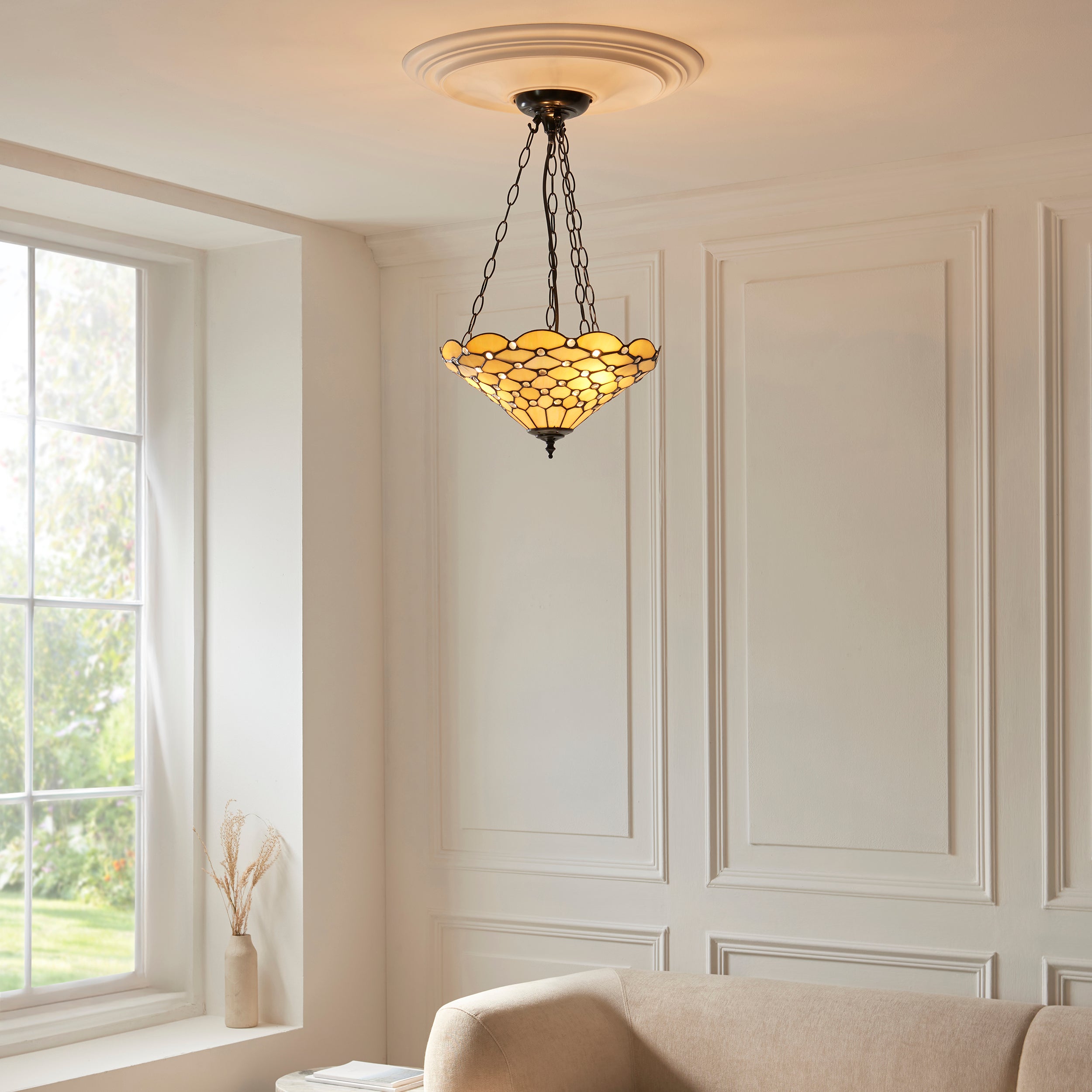 Interiors 1900 Pearl Inverted Tiffany Ceiling Light