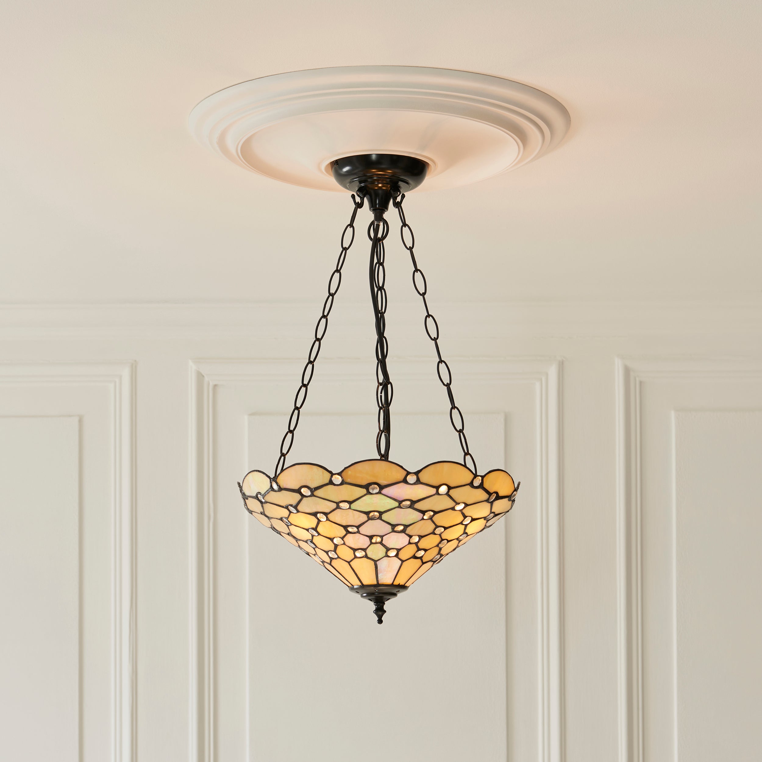 Interiors 1900 Pearl Inverted Tiffany Ceiling Light