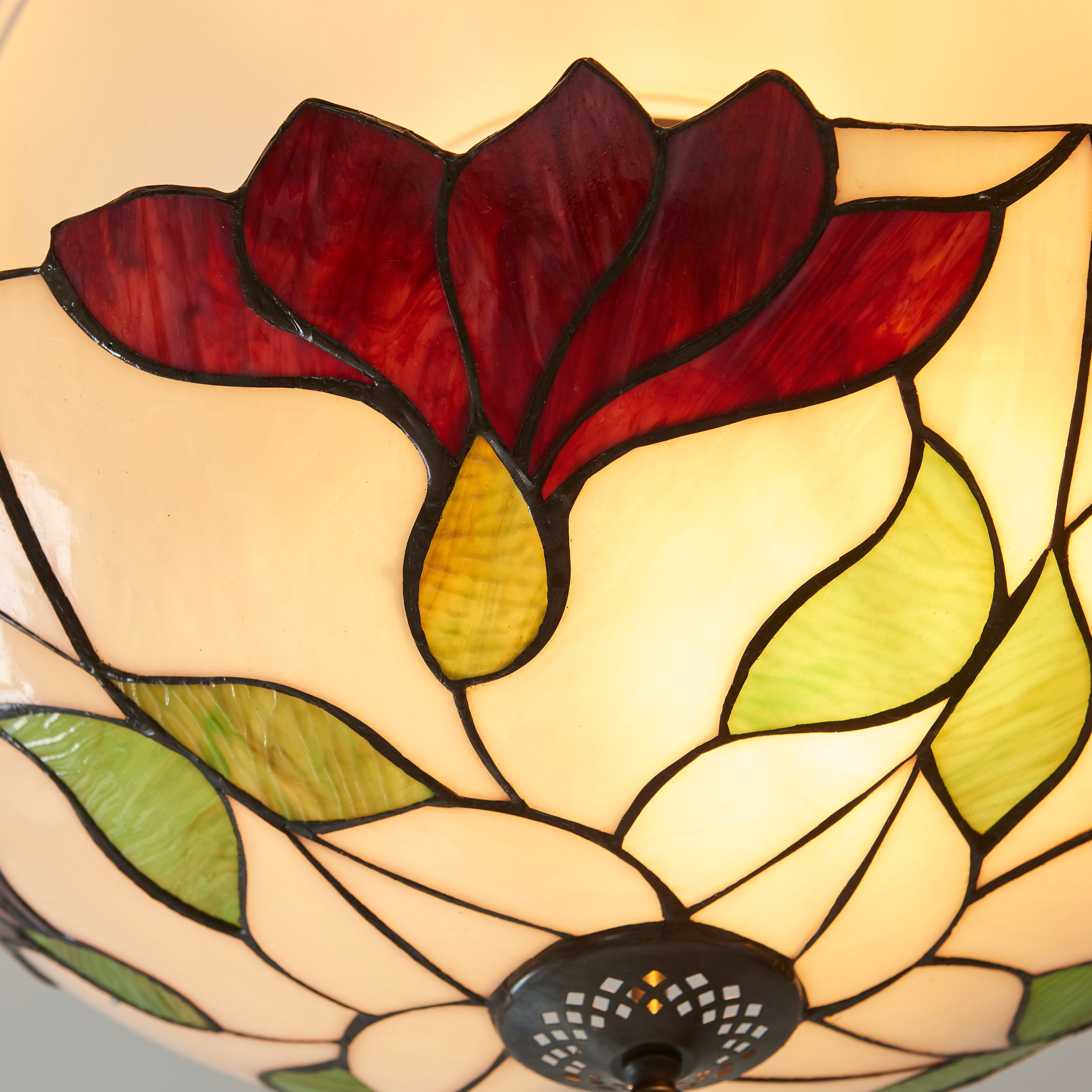 Interiors 1900 Large Botanica Semi Flush Tiffany Ceiling Light