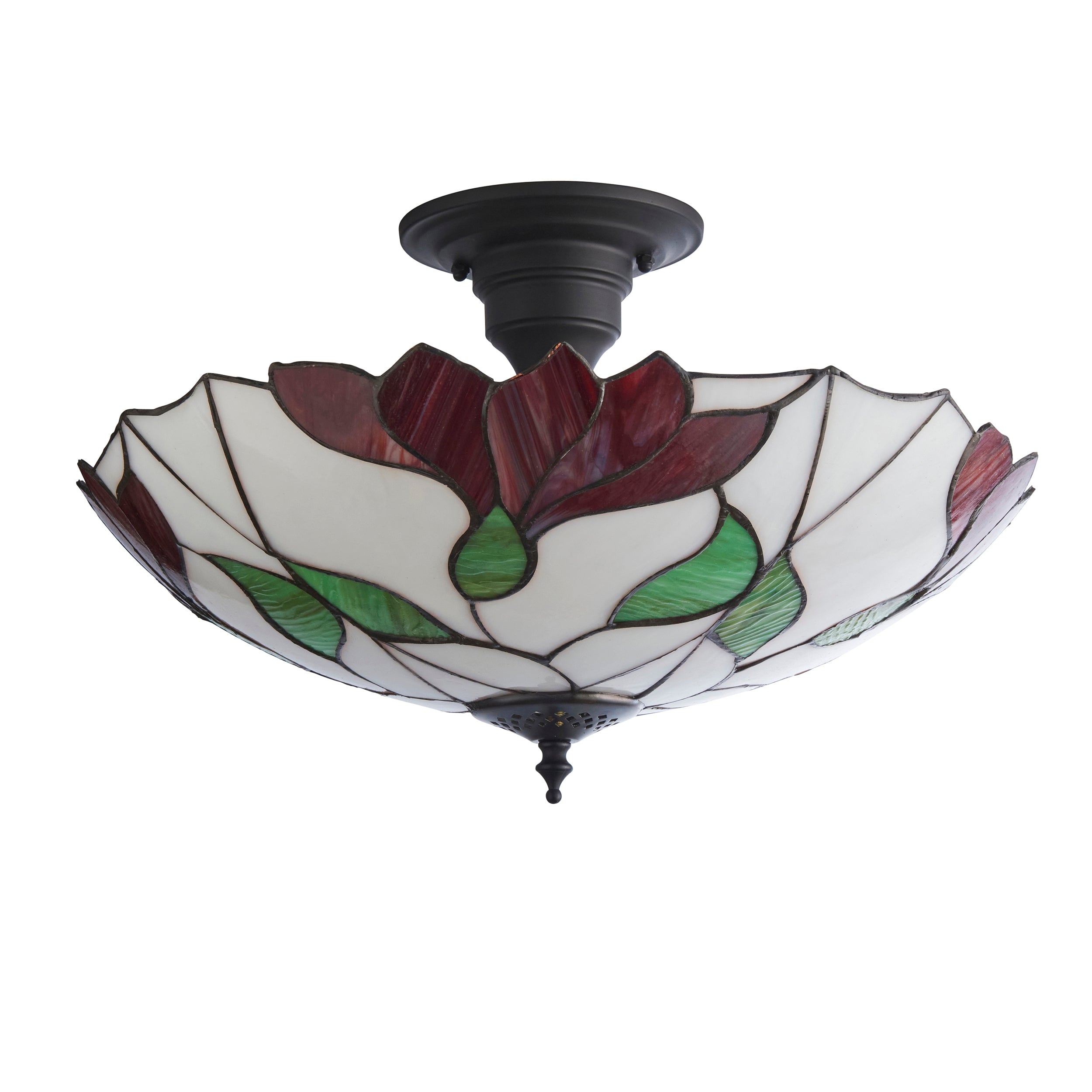 Interiors 1900 Large Botanica Semi Flush Tiffany Ceiling Light