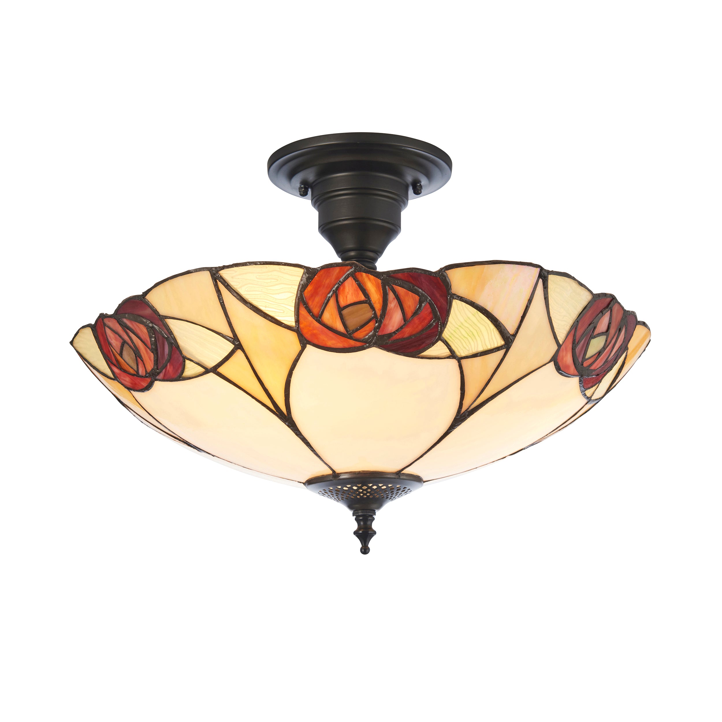 Interiors 1900 Ingram Semi Flush Tiffany Ceiling Light