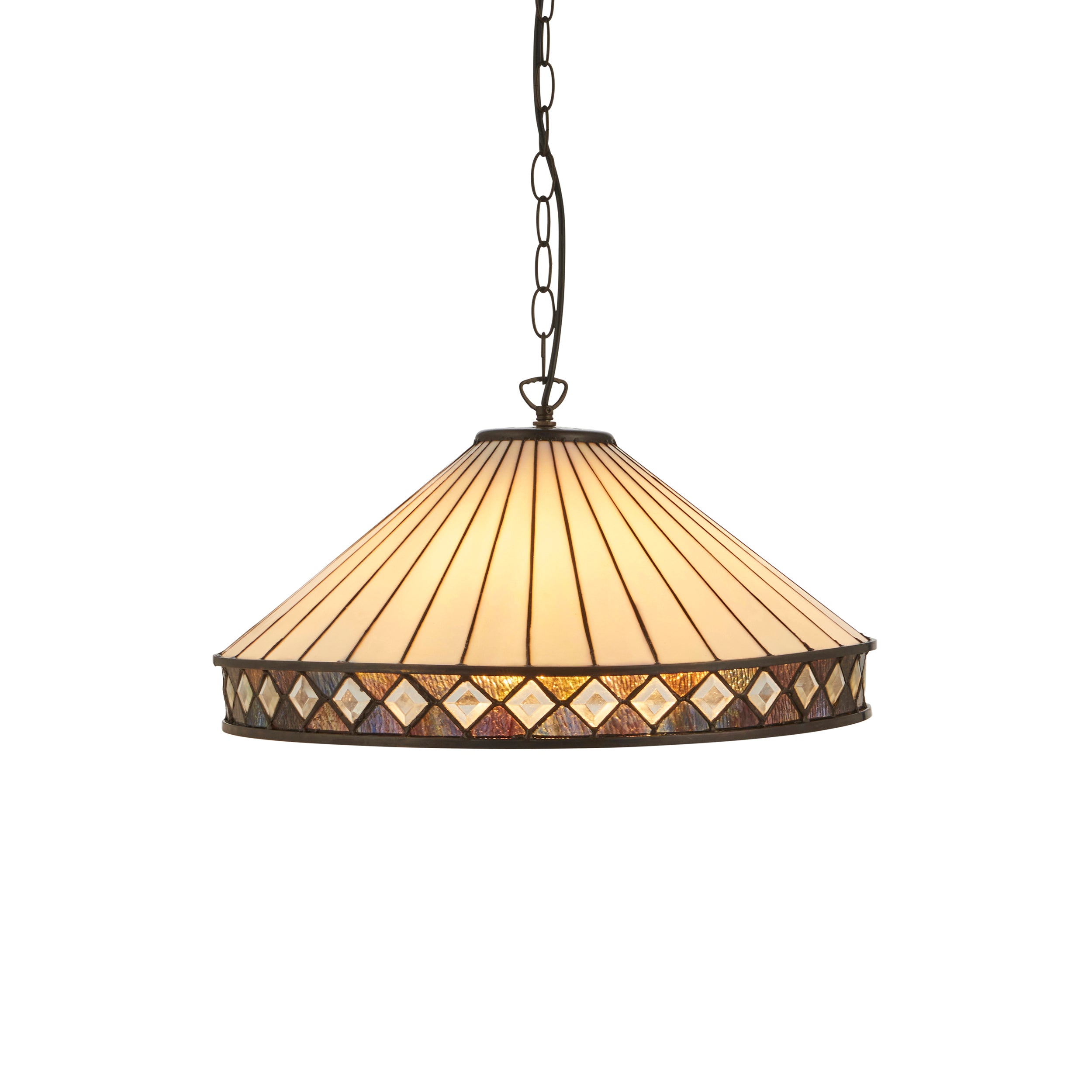 Fargo Large Tiffany Ceiling Light - 3 Bulb Fitting