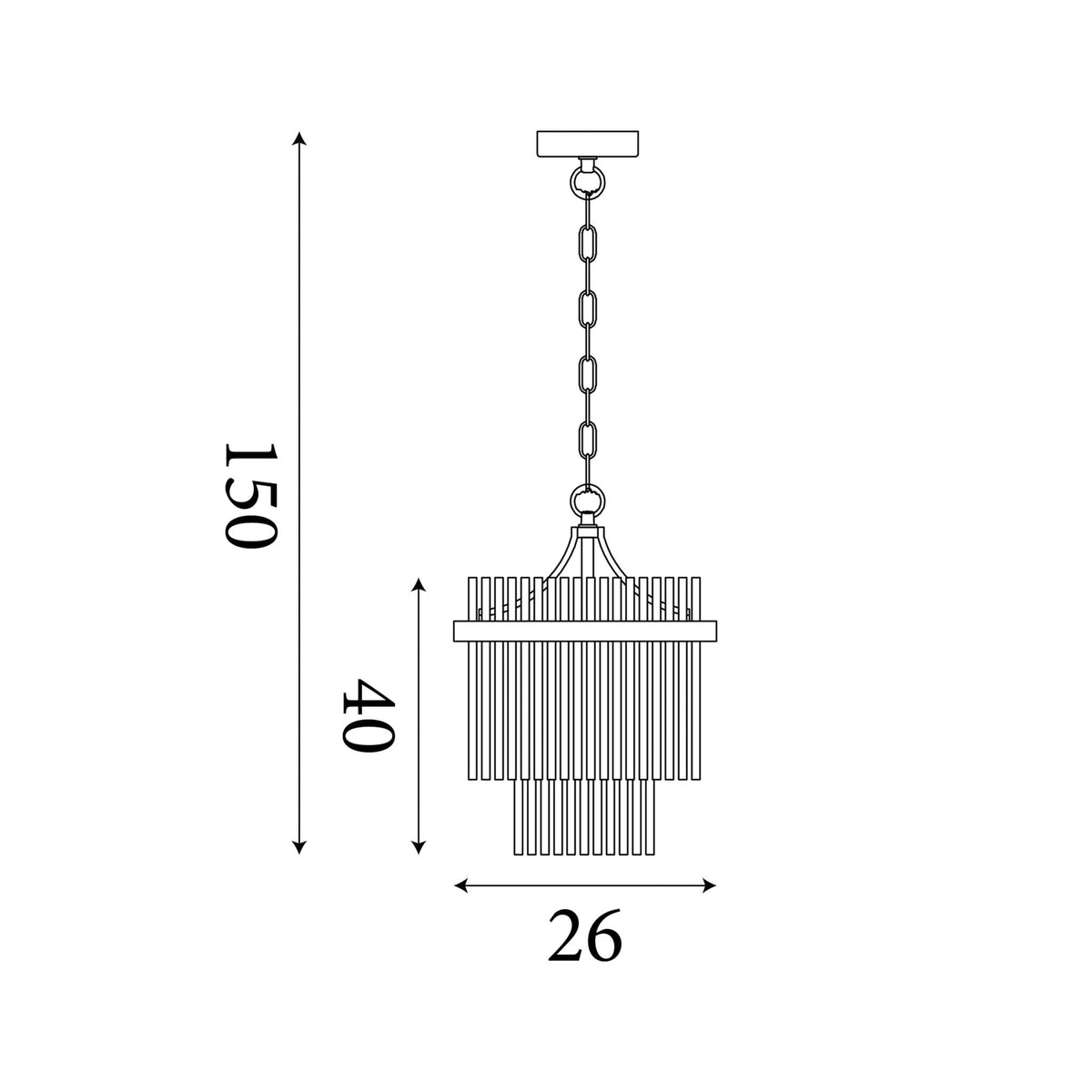 Lara, Gold, Pendant Light - Clear Glass Rods-warehouse-091026