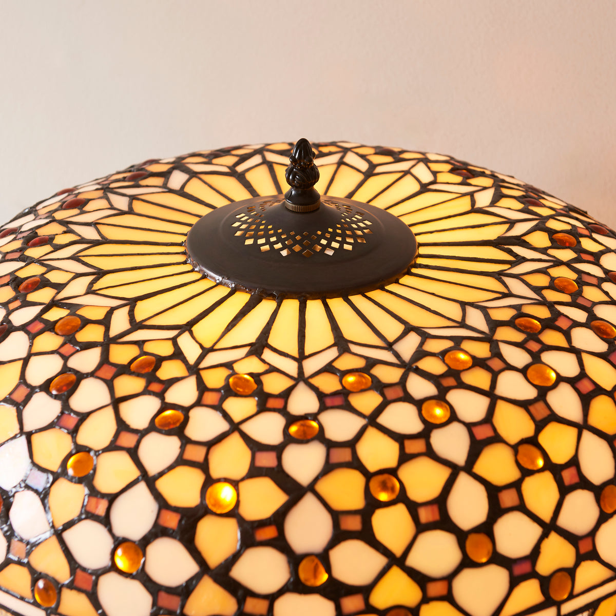 Interiors 1900 Mille Feux Large 2 Light Tiffany Table Lamp — rear view