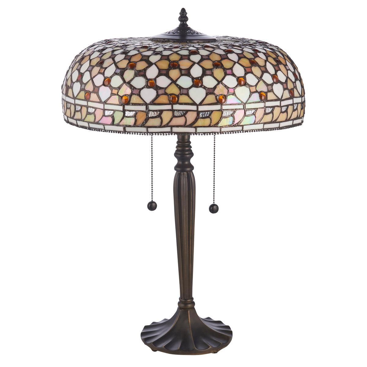 Interiors 1900 Mille Feux Large 2 Light Tiffany Table Lamp — installed view