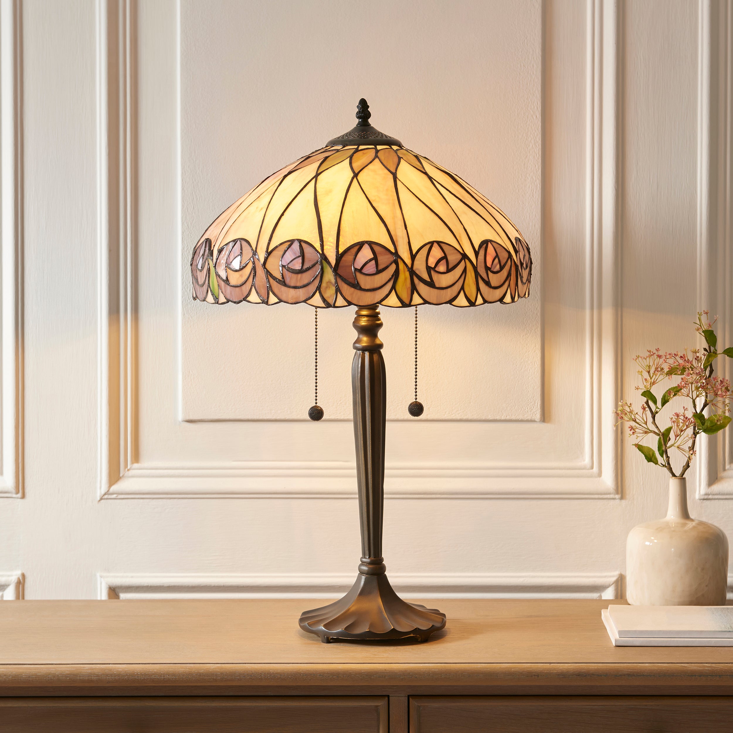 Interiors 1900 Hutchinson Large 2 Light Tiffany Table Lamp