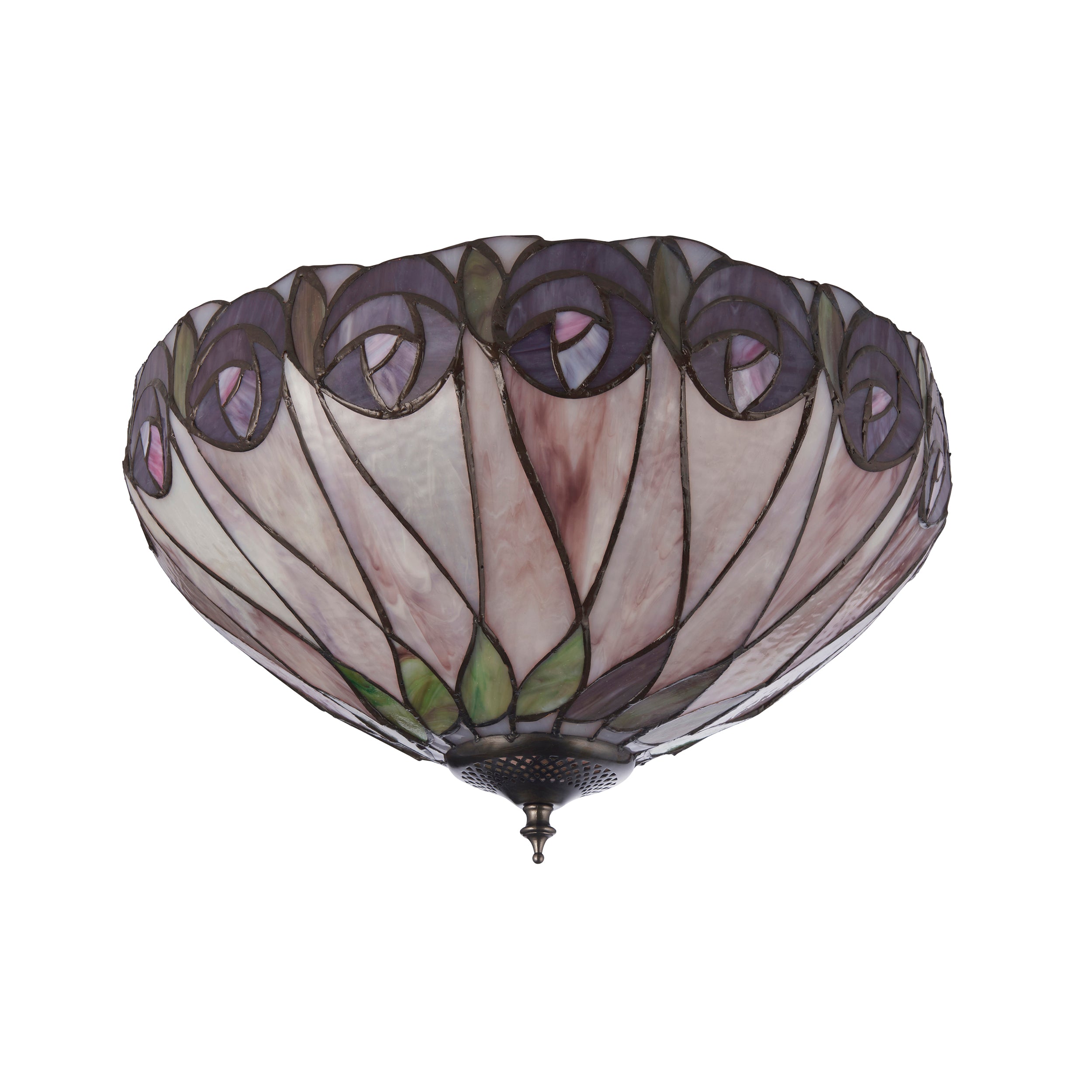 Interiors 1900 Hutchinson Medium Flush Tiffany Ceiling Light