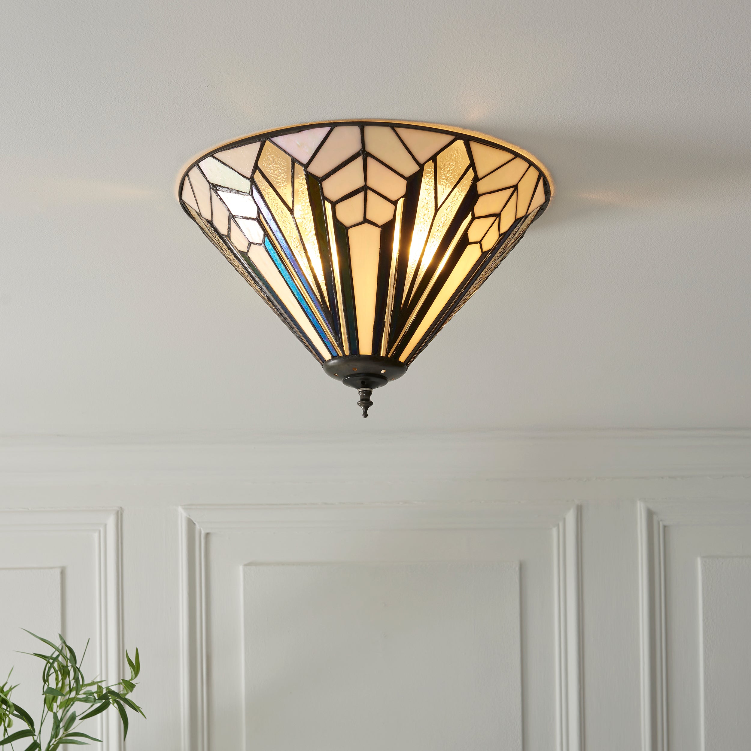 Interiors 1900 Astoria 40cm Tiffany Flush Ceiling Light