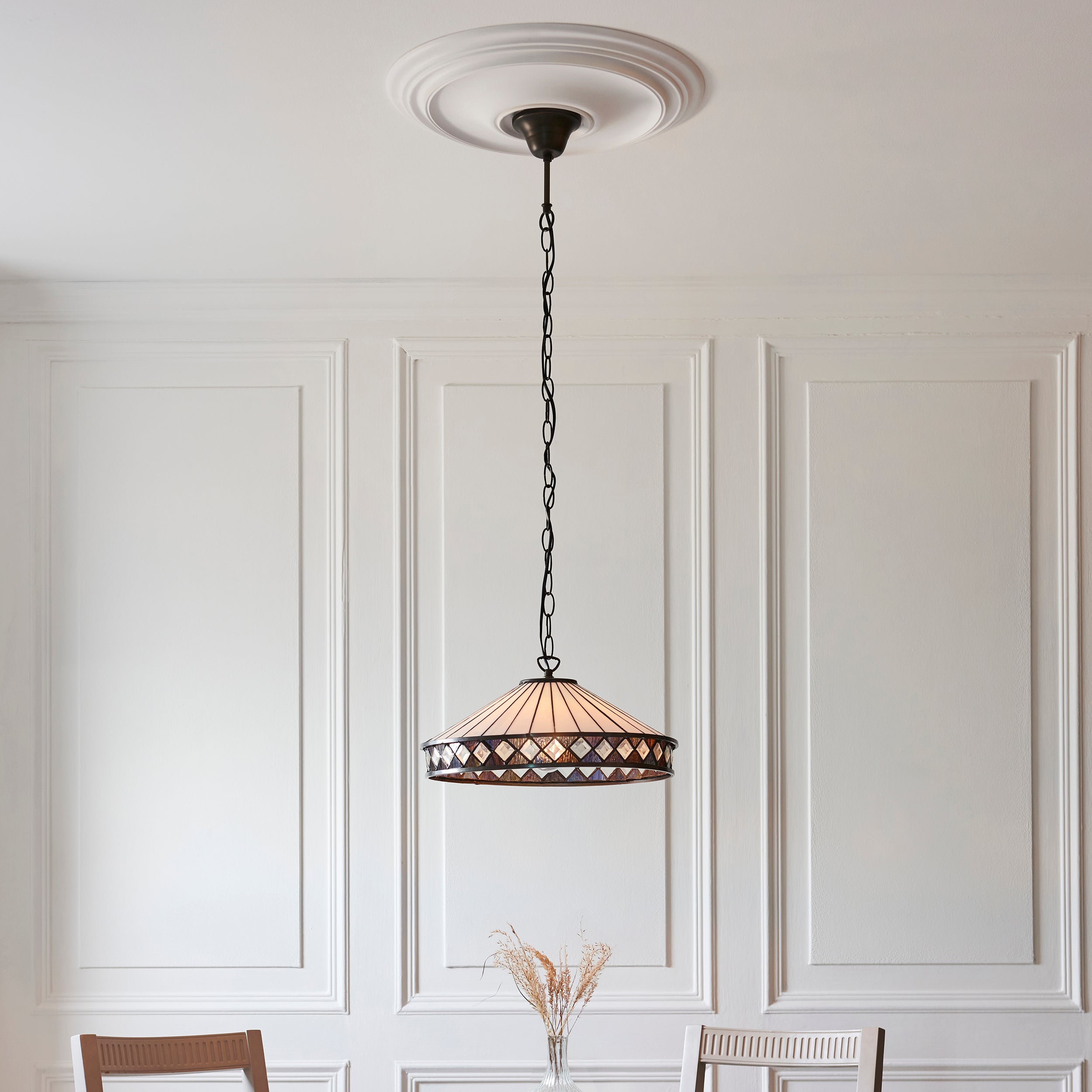 Fargo Medium Tiffany Ceiling Light 1 Bulb Fitting