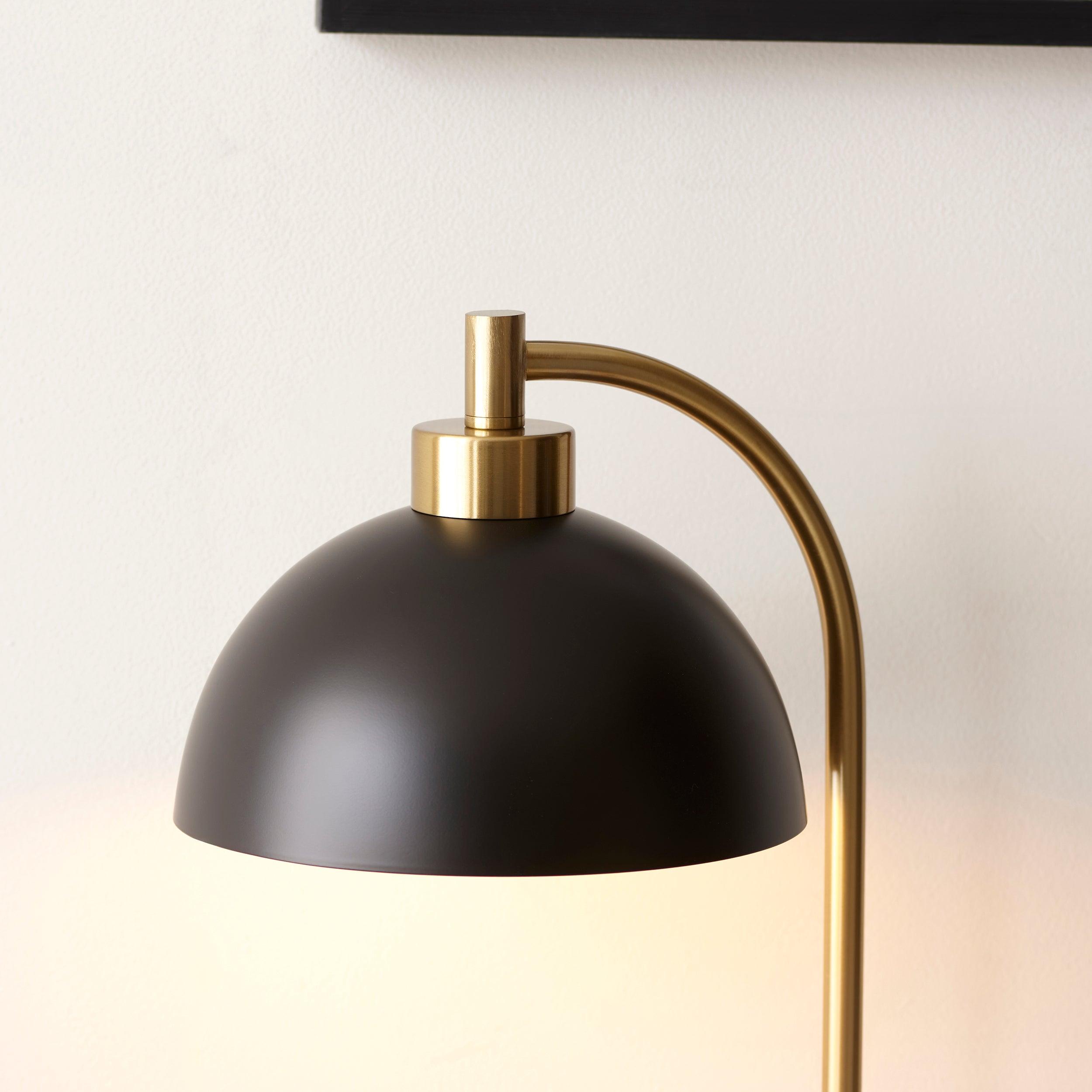 buchanan black brass task table lamp with marble base by Endon Lighting Bedroom Hero Shot