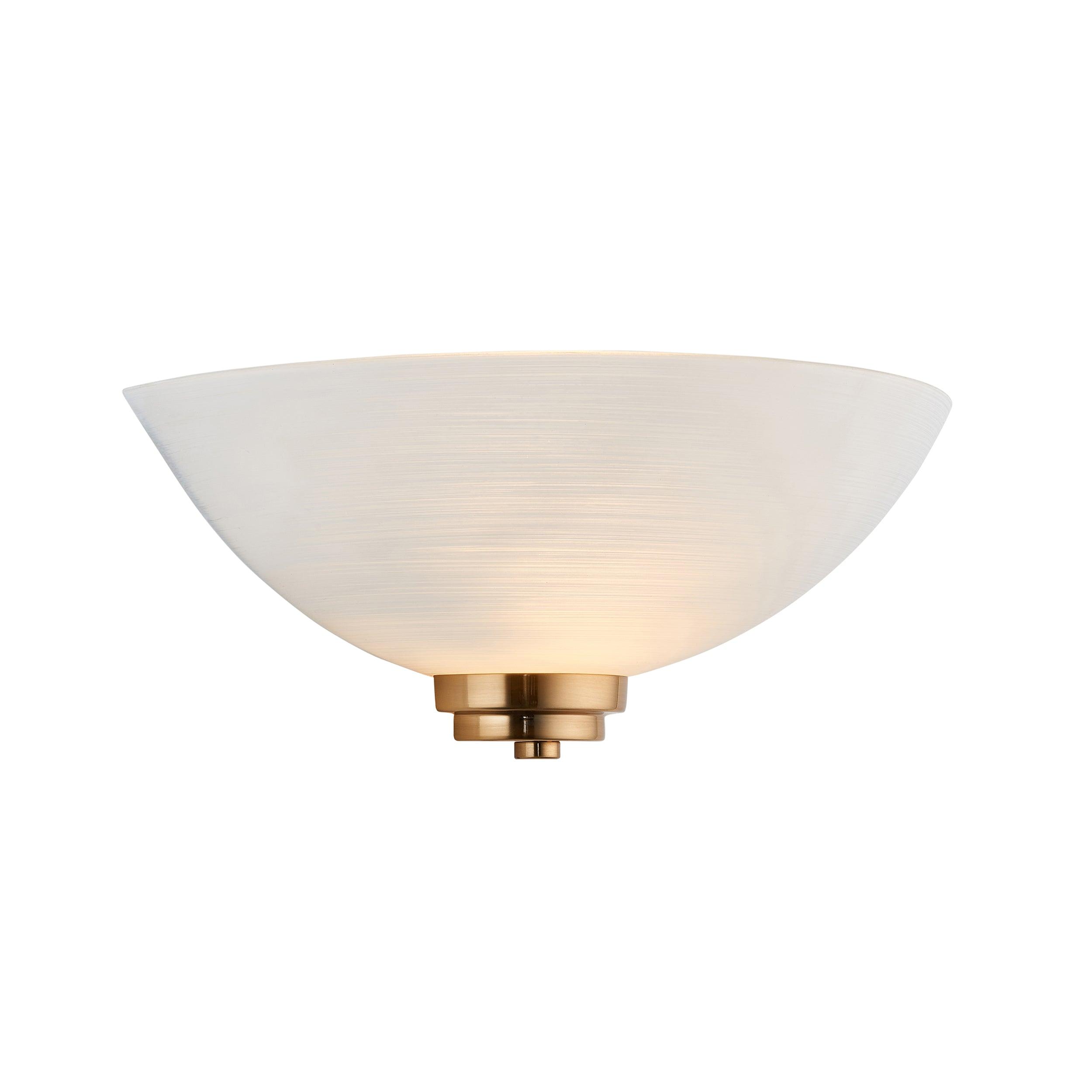 welles aged brass finish art deco uplighter wall light by Endon Lighting Living Room Close Up 24