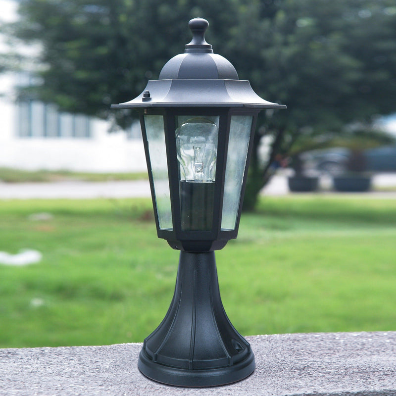 Lutec Corniche Outdoor Pedestal Light - Black 7112402012