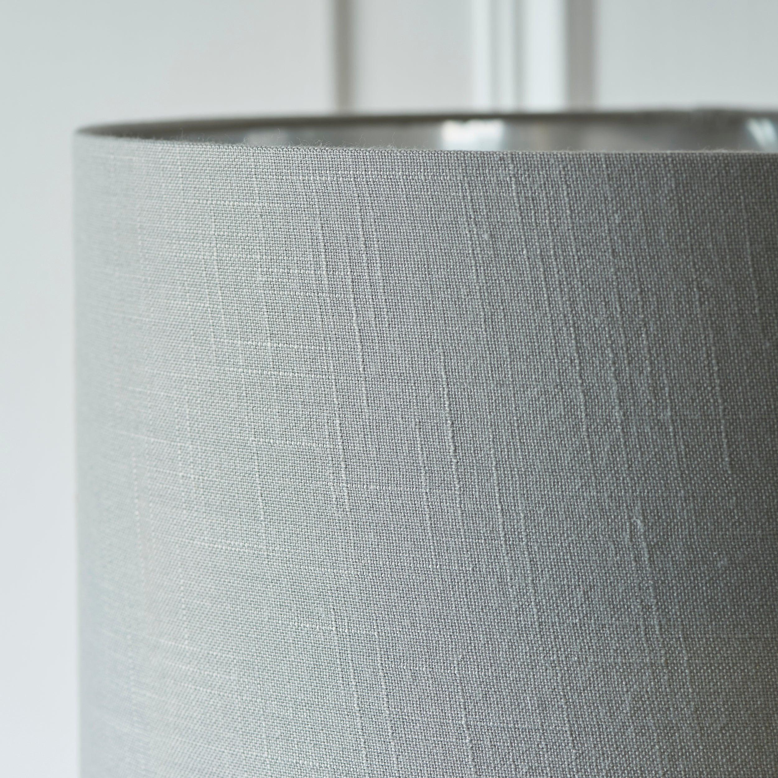 Highclere Nickel Chrome 1 Light Floor Lamp Charcoal Shade