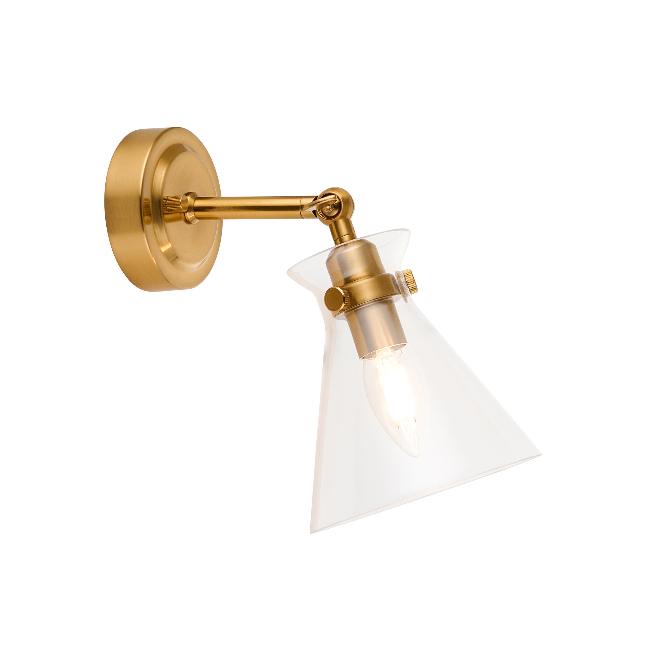 Harlow Brass Adjustable Wall Light by Endon Lighting