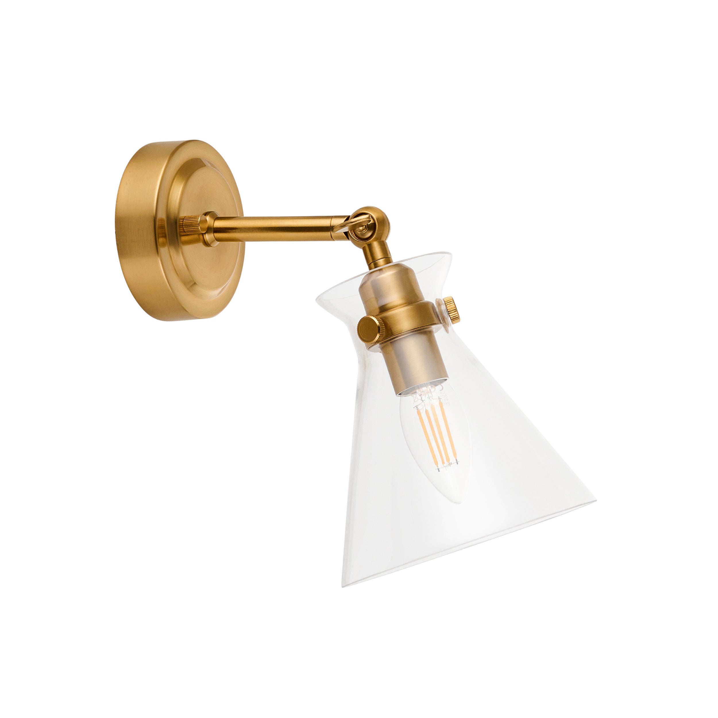 Harlow Brass Adjustable Wall Light by Endon Lighting