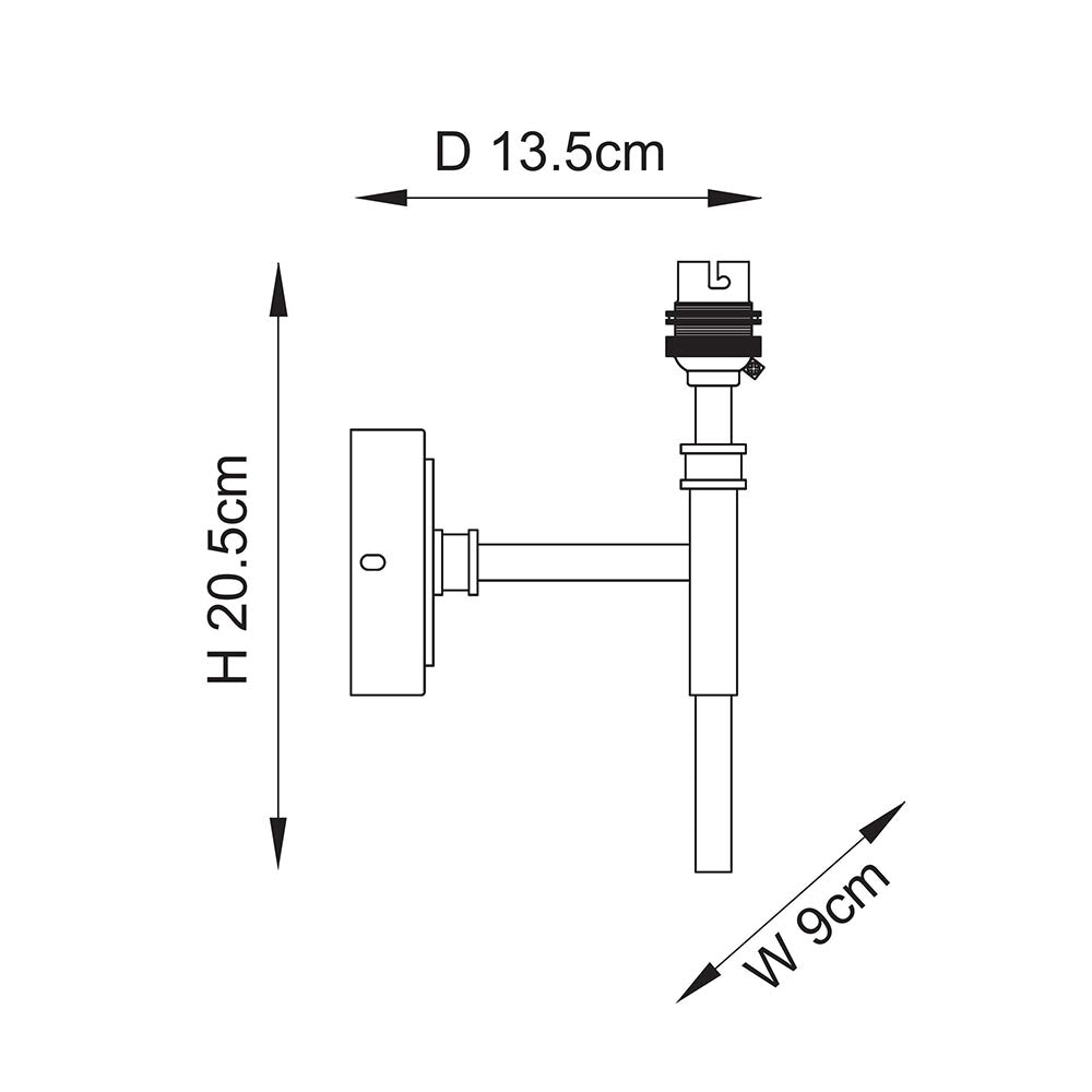 Chester Brass Wall Light Fitting — close-up detail