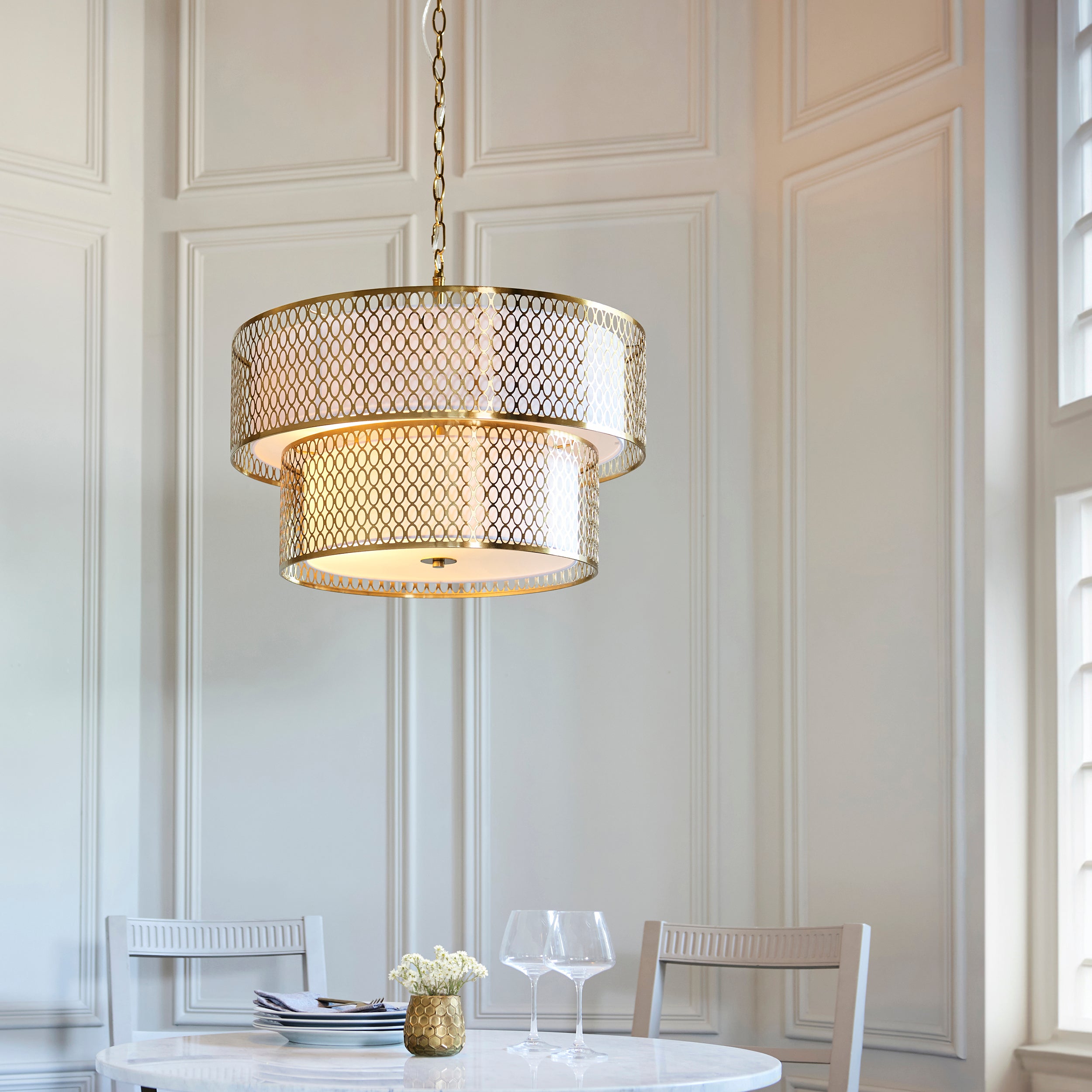 Cordero 6 Light Gold Tiered Pendant