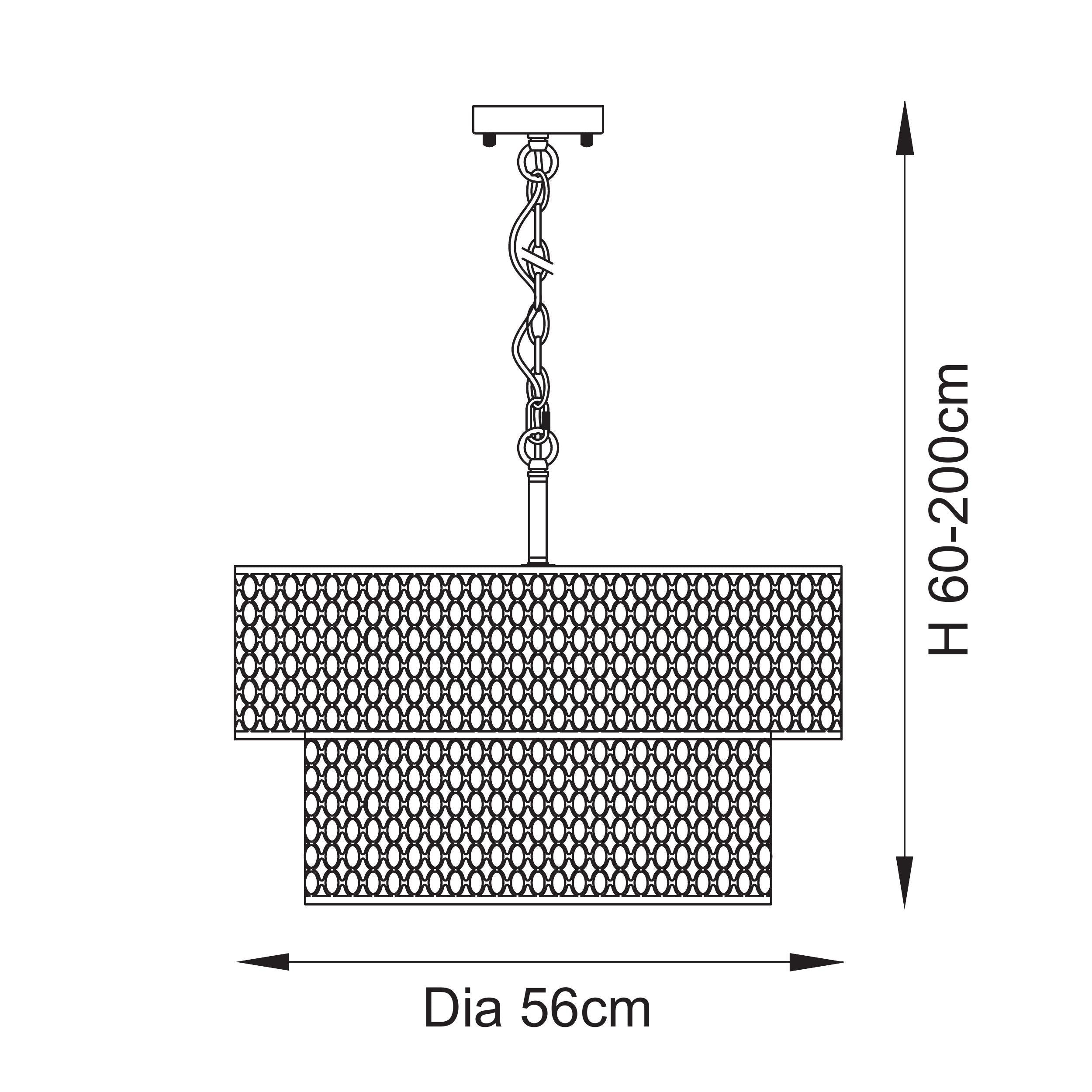 Cordero 6 Light Gold Tiered Pendant