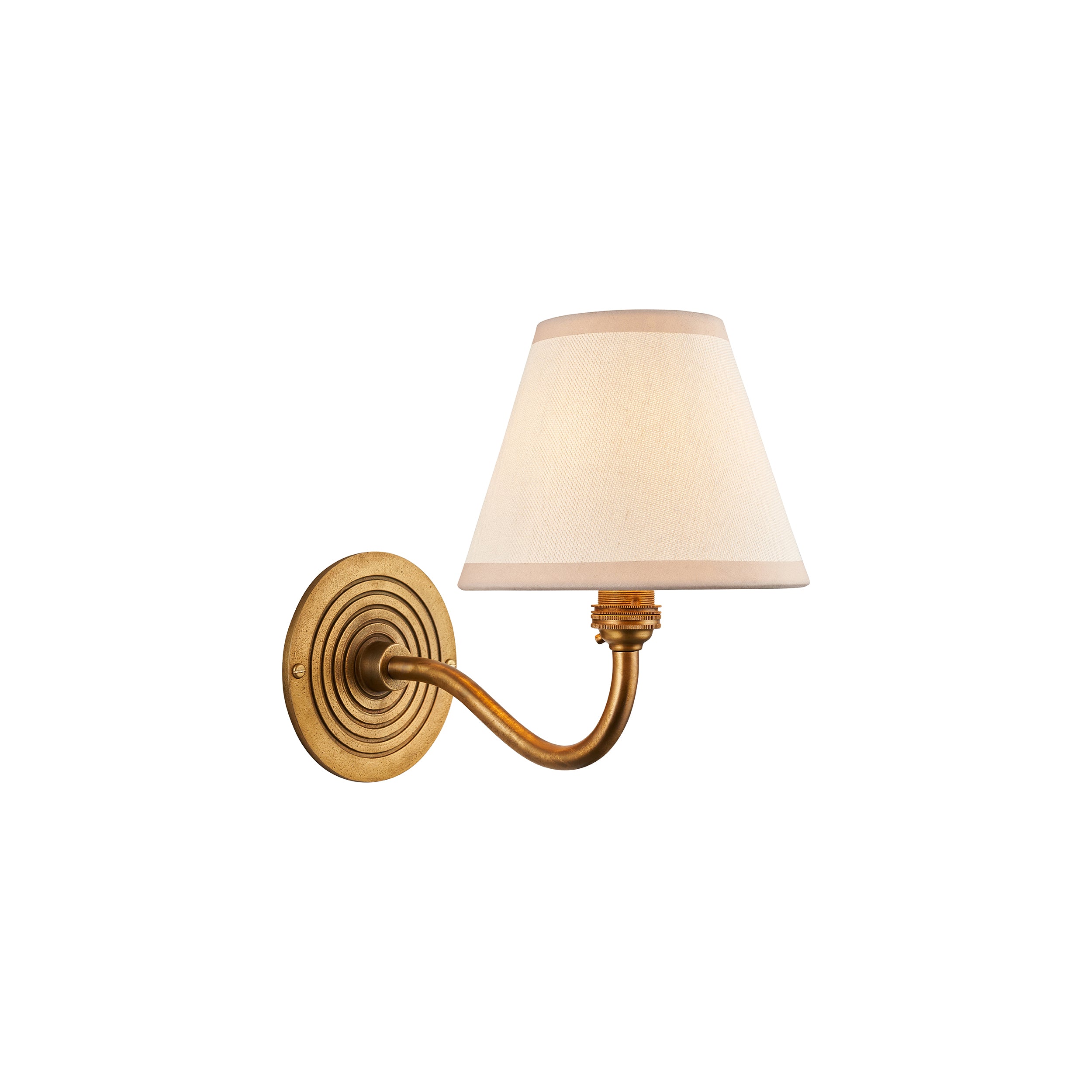 Ripple Curve Brass Wall Light & Vintage White Ikat 16cm Shade 114101 by Endon Lighting