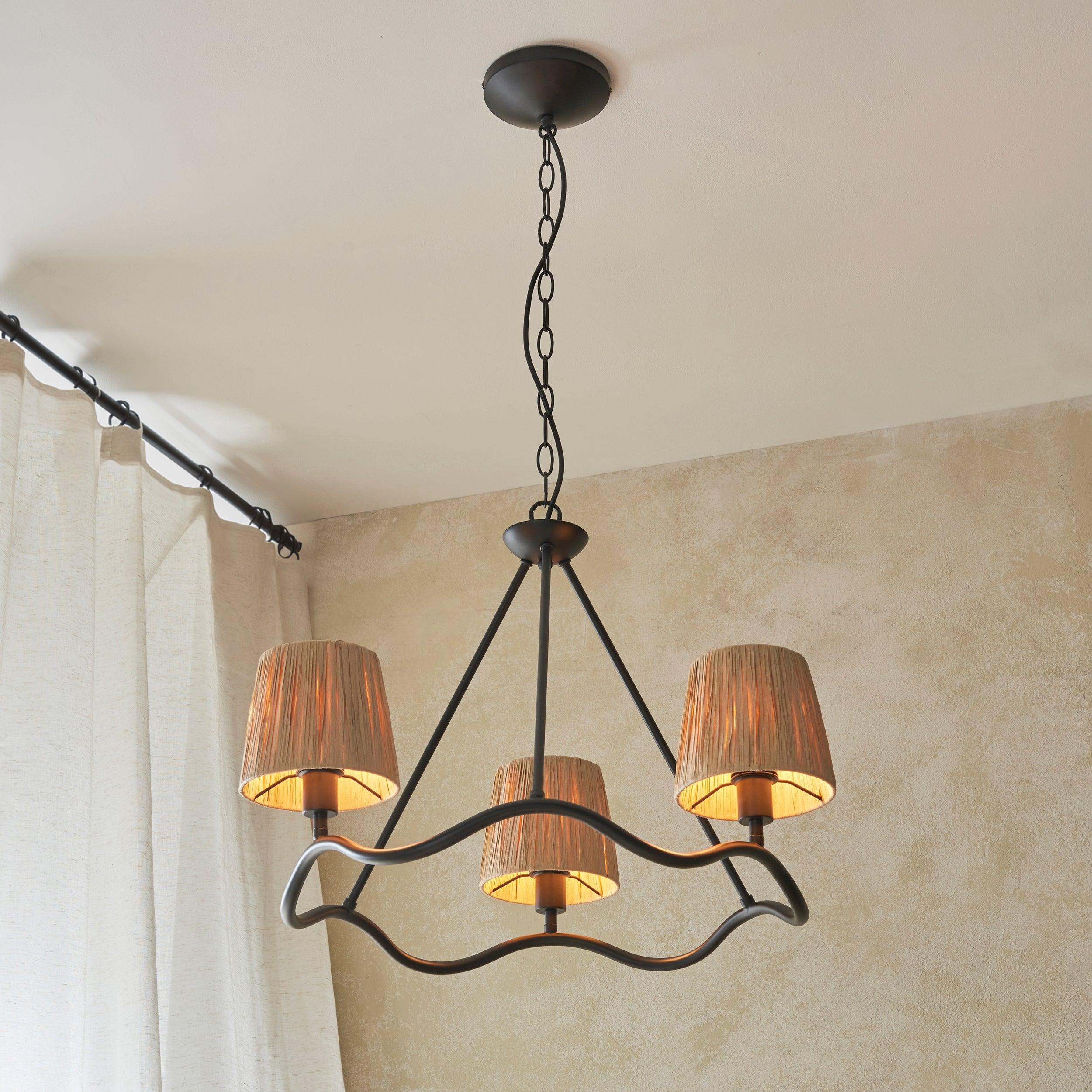 Wriggle Black 3 Light Ceiling Pendant